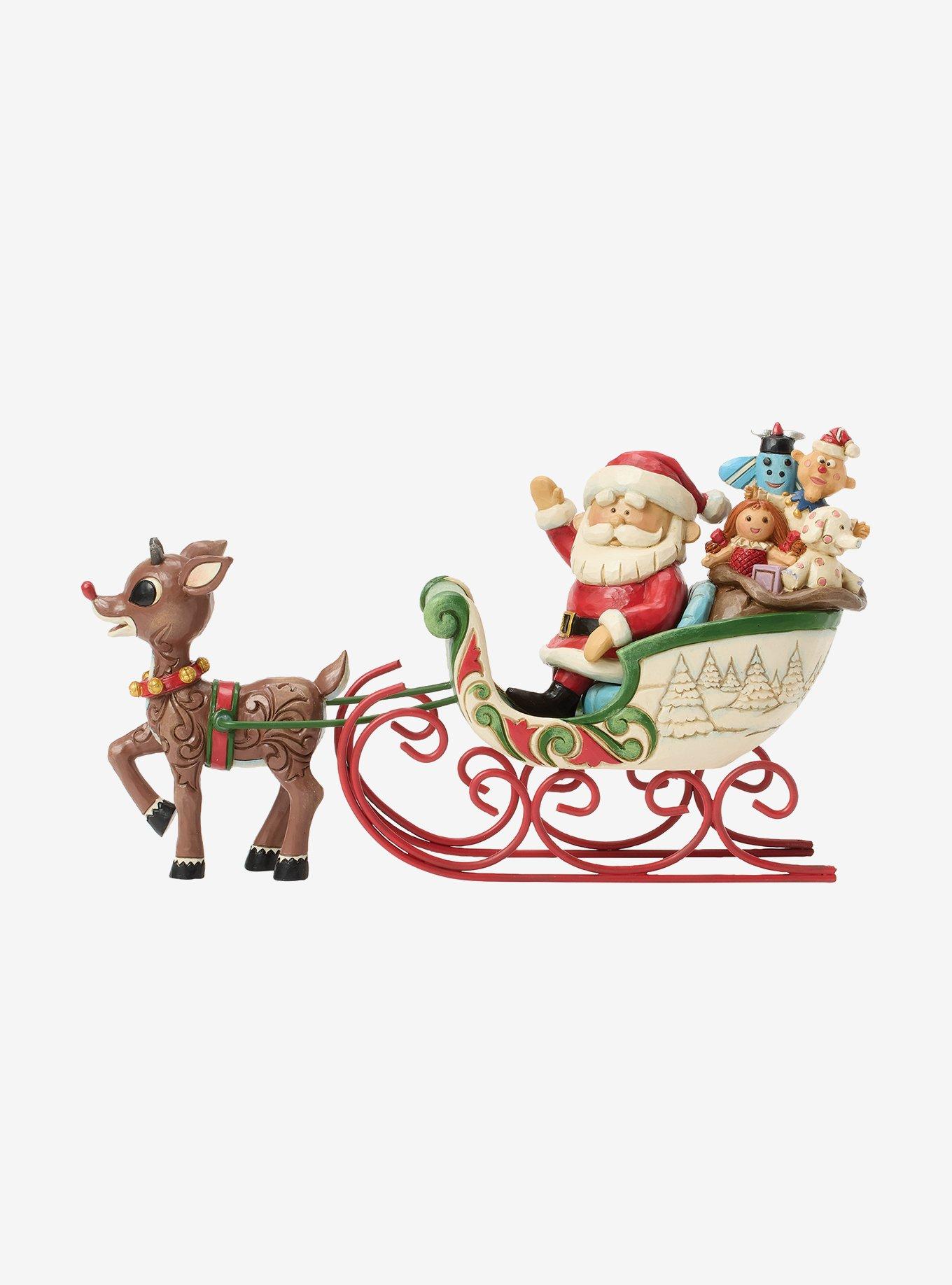 Rudolph The Red-Nosed Reindeer and Santa in Sleigh Figure, , hi-res