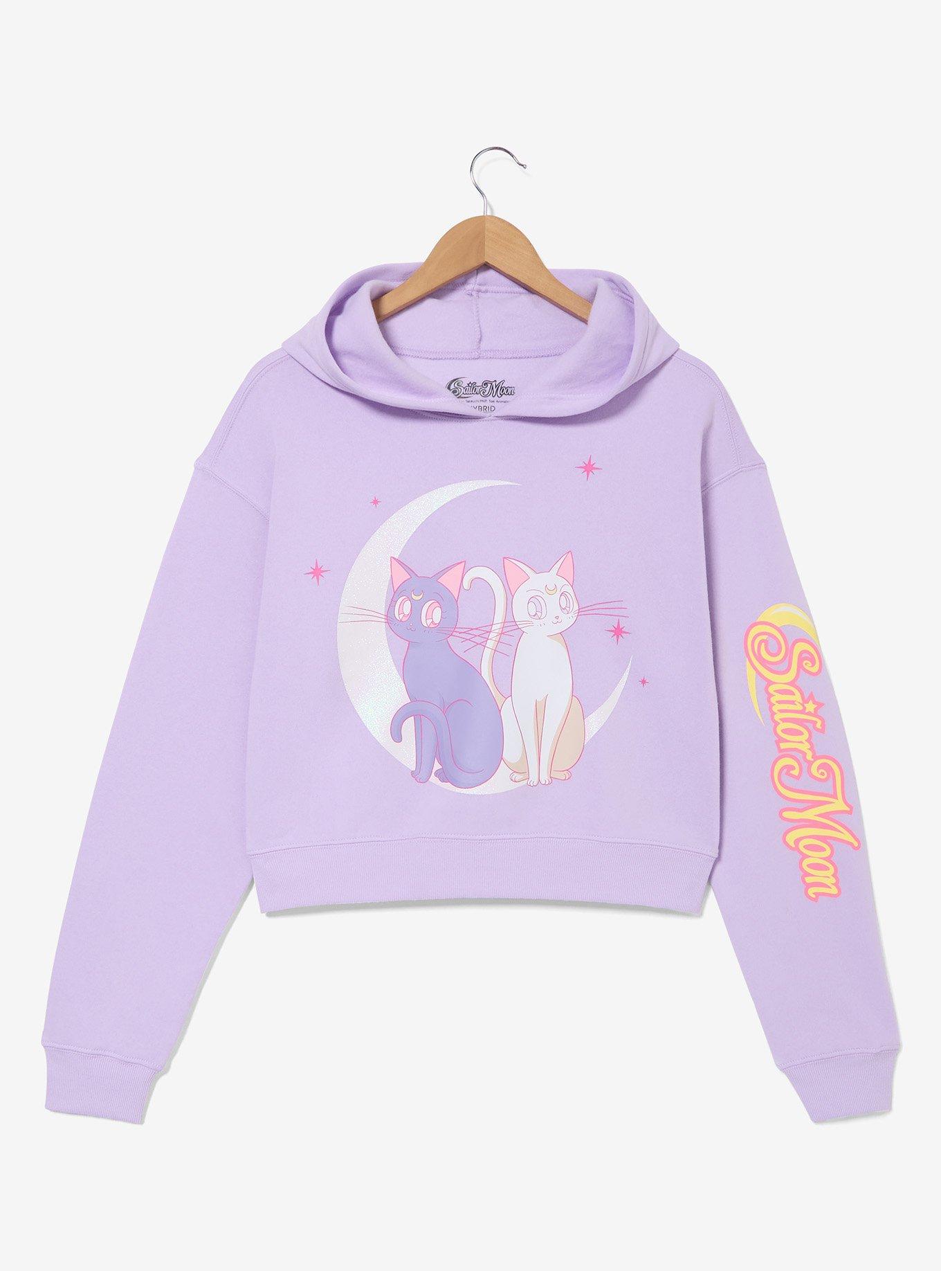 Sailor Moon Luna & Artemis Women's Cropped Hoodie - BoxLunch Exclusive, , hi-res