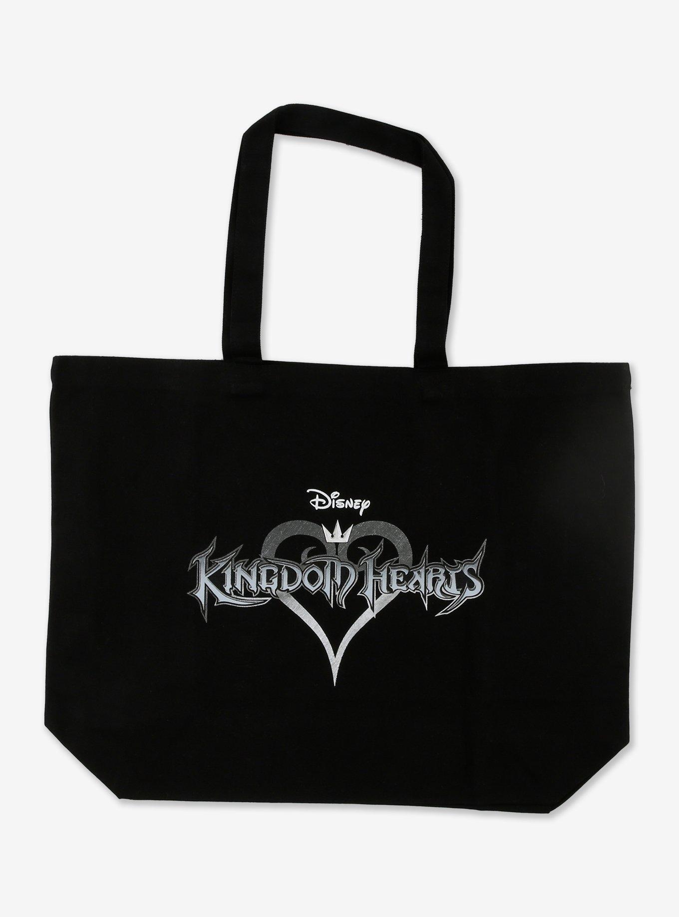 Disney Kingdom Hearts Title Black Canvas Tote — BoxLunch Exclusive, , hi-res