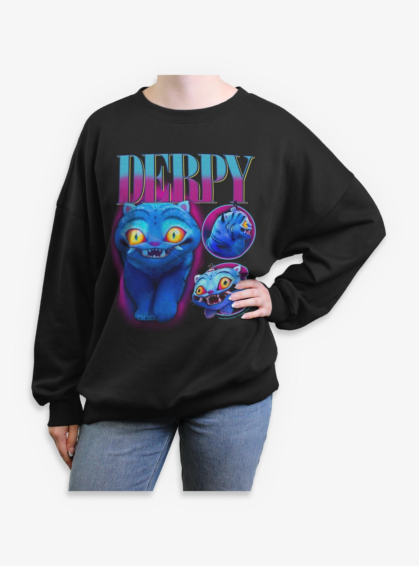 KPop Demon Hunters Derpy Tiger Collage Womens Oversized Sweatshirt, , hi-res