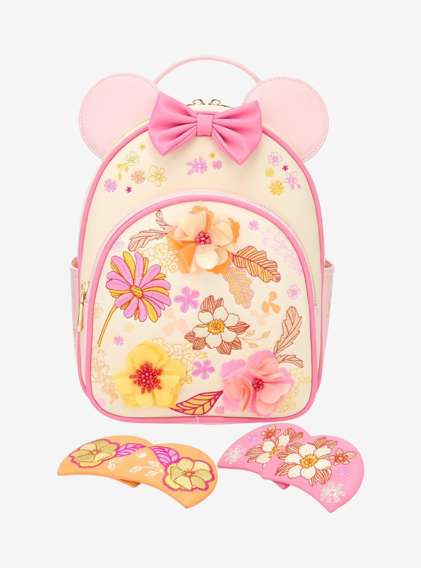 Disney Minnie Mouse Flower Magnetic Ears Mini Backpack NWT Loungefly Disney Minnie Mouse Floral Ears Mini Backpack  main image 4