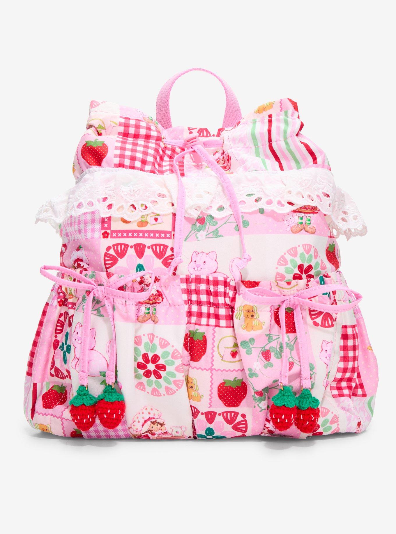 Strawberry Shortcake Patchwork Drawstring Mini Backpack - BoxLunch Exclusive, , hi-res
