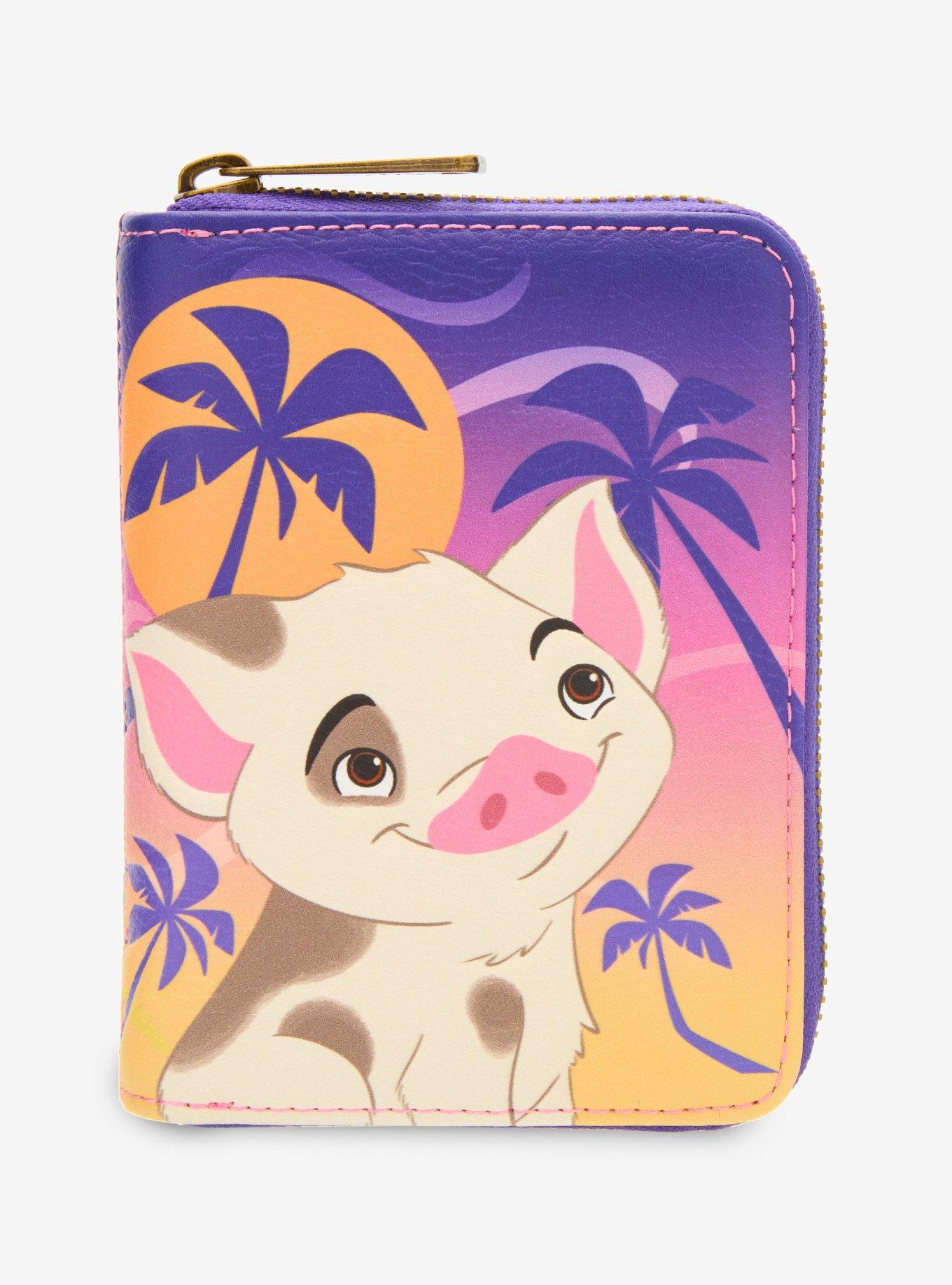 Loungefly Disney Moana Pua & Hei Hei Sunset Small Zip Wallet - BoxLunch Exclusive, , hi-res