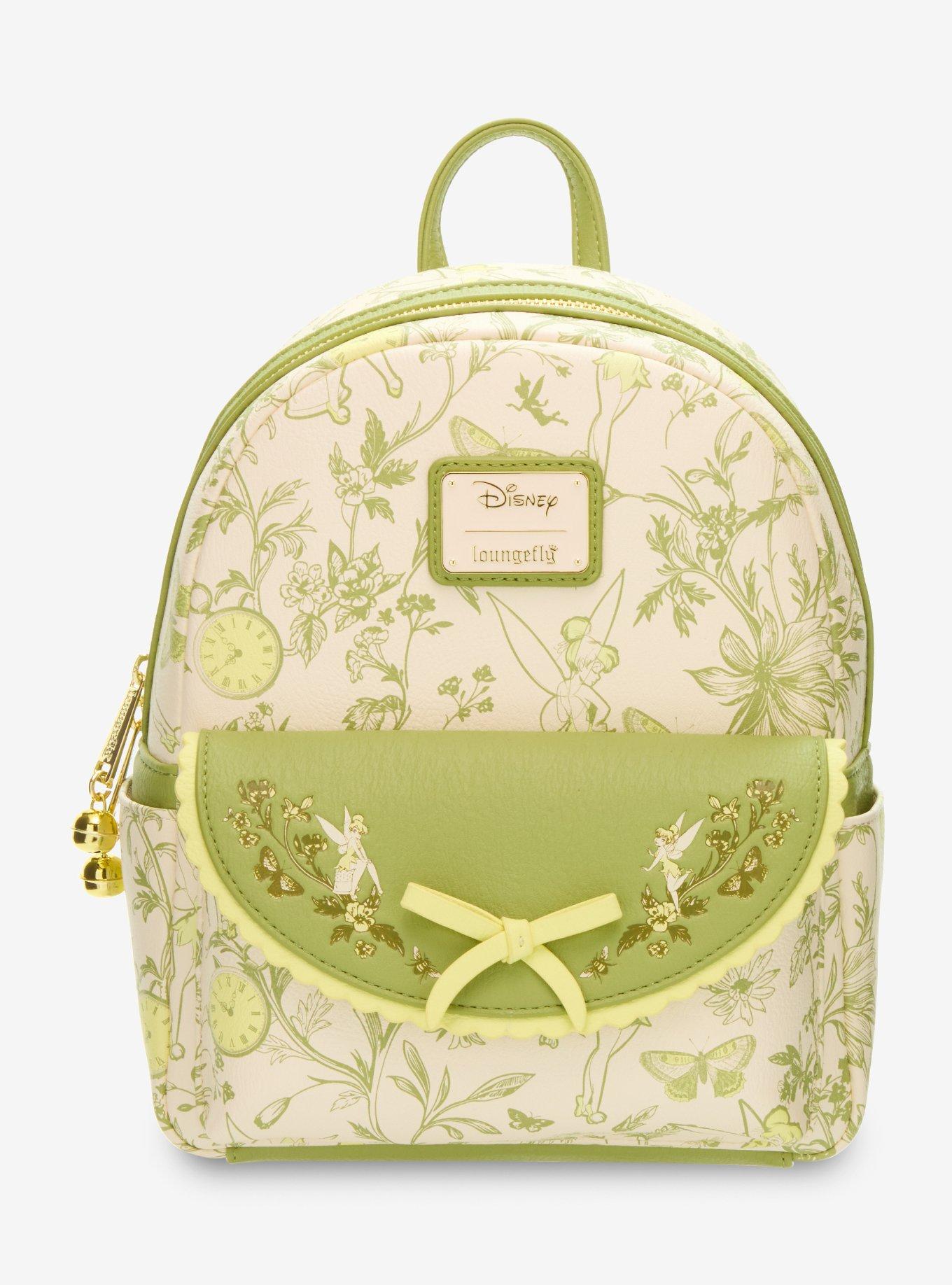 Loungefly Disney Peter Pan Tinker Bell Floral Allover Print Mini Backpack - BoxLunch Exclusive, , hi-res