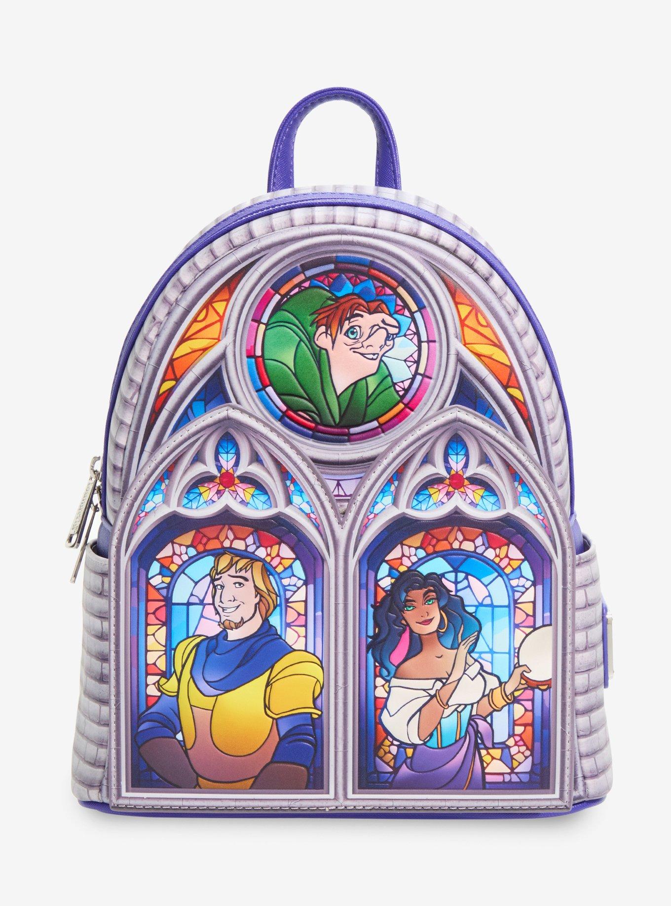 Loungefly Disney The Hunchback of Notre Dame Character Stained Glass Windows Mini Backpack - BoxLunch Exclusive, , hi-res