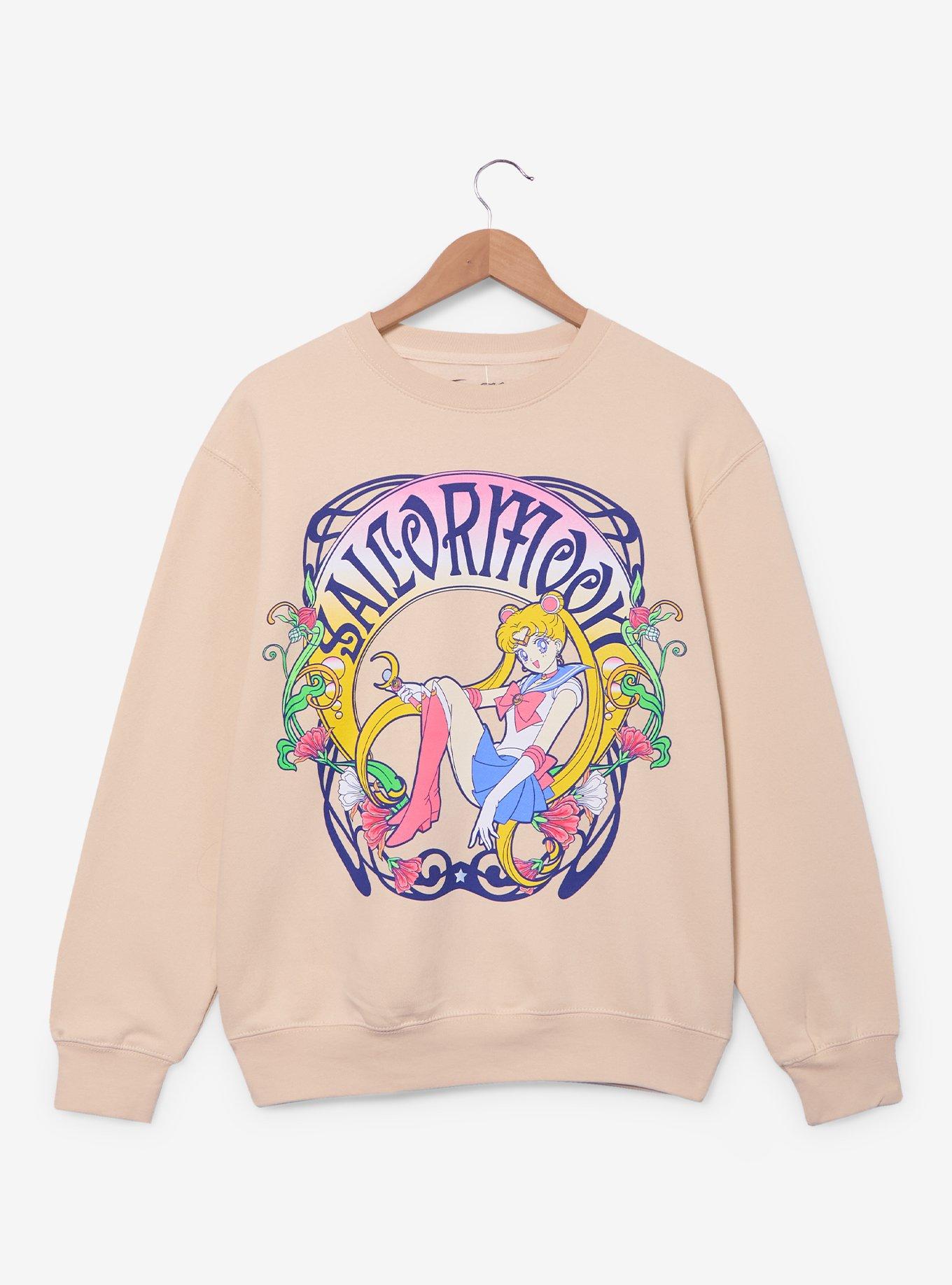 Sailor Moon Floral Portrait Crewneck - BoxLunch Exclusive, , hi-res