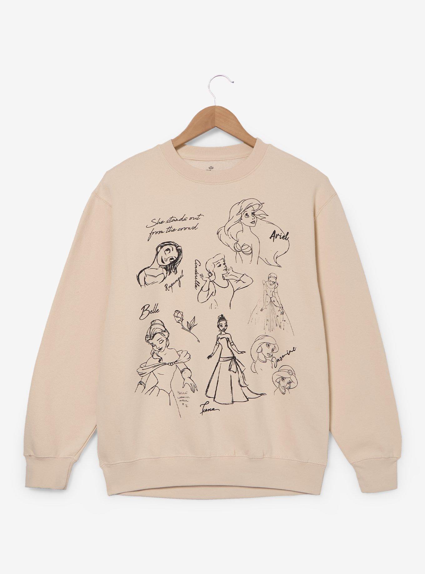 Disney Princess Sketches Crewneck - BoxLunch Exclusive, , hi-res