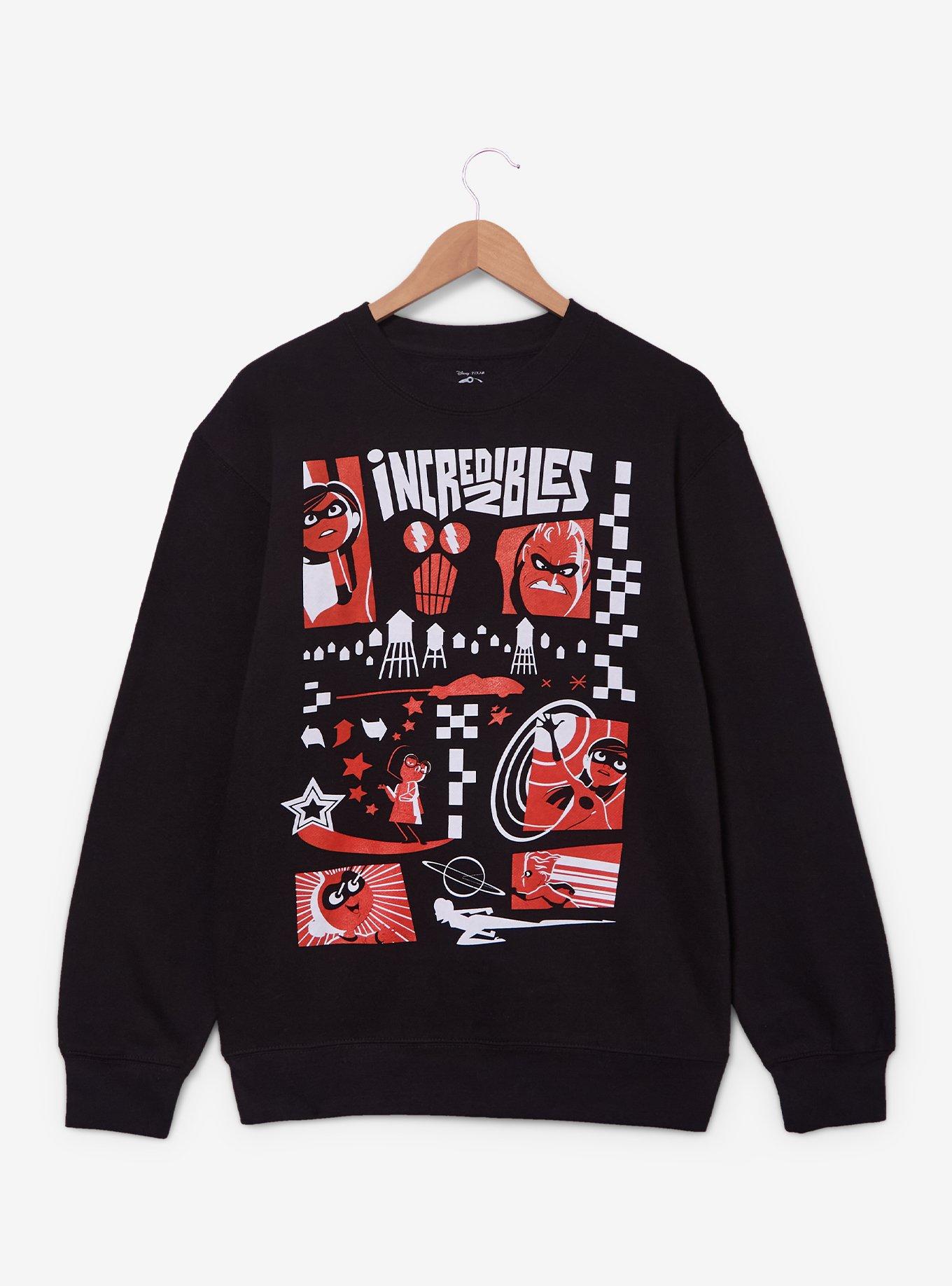 Disney Pixar The Incredibles 2 Panel Icons Crewneck  - BoxLunch Exclusive, , hi-res