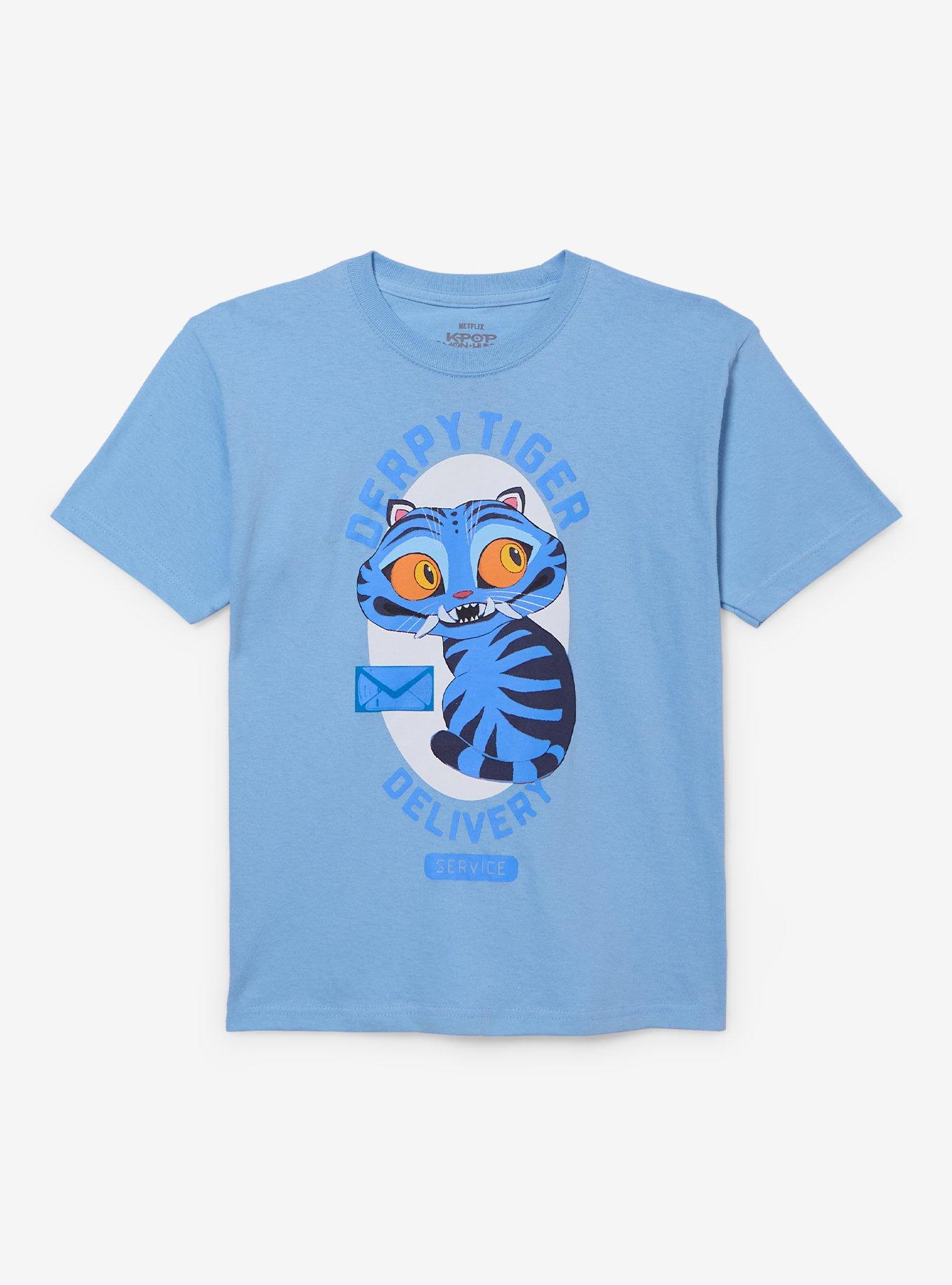 KPop Demon Hunters Derpy Tiger Delivery Youth T-Shirt - BoxLunch Exclusive, , hi-res