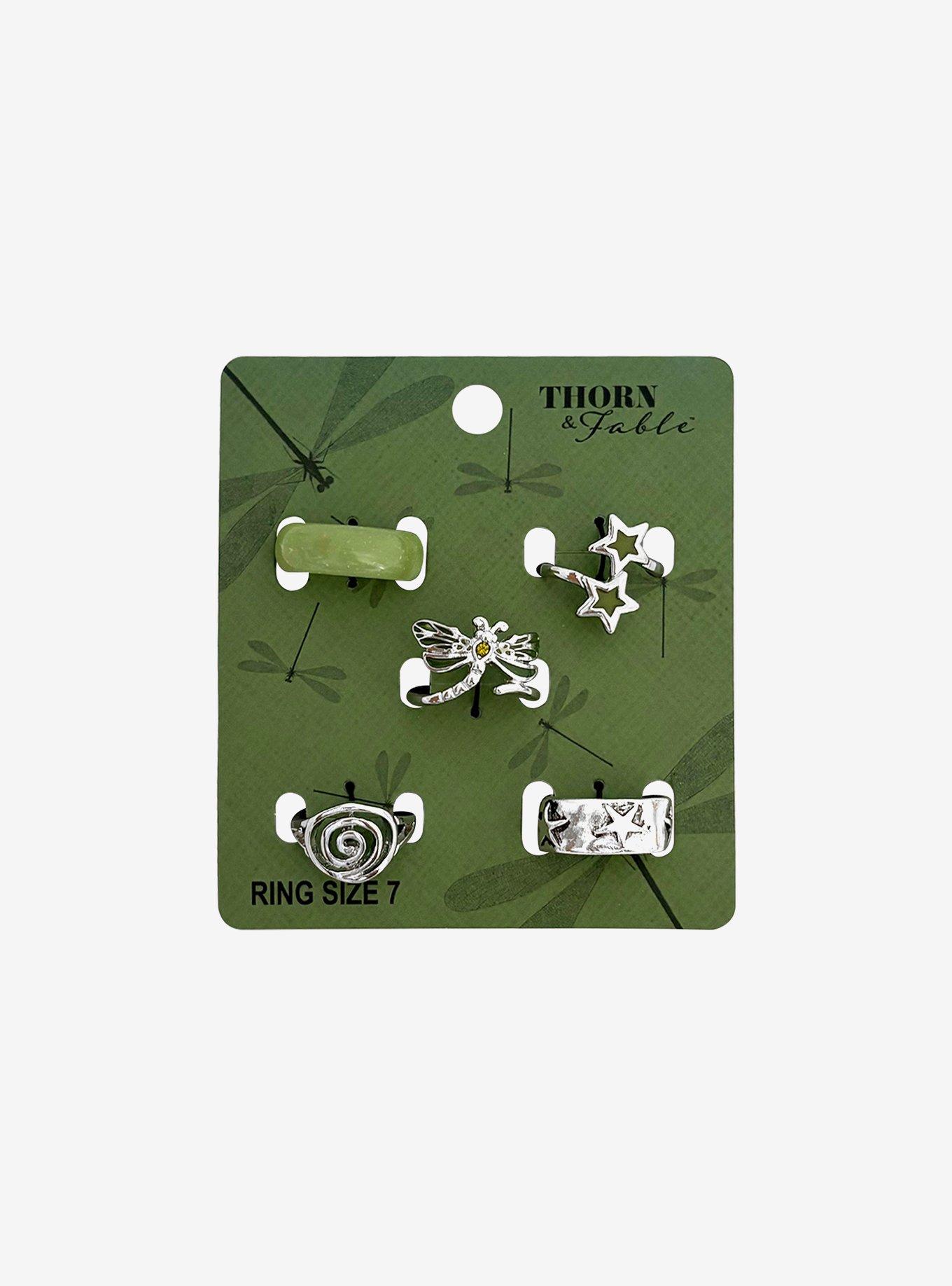 Thorn & Fable Dragonfly & Star Ring Set, , hi-res