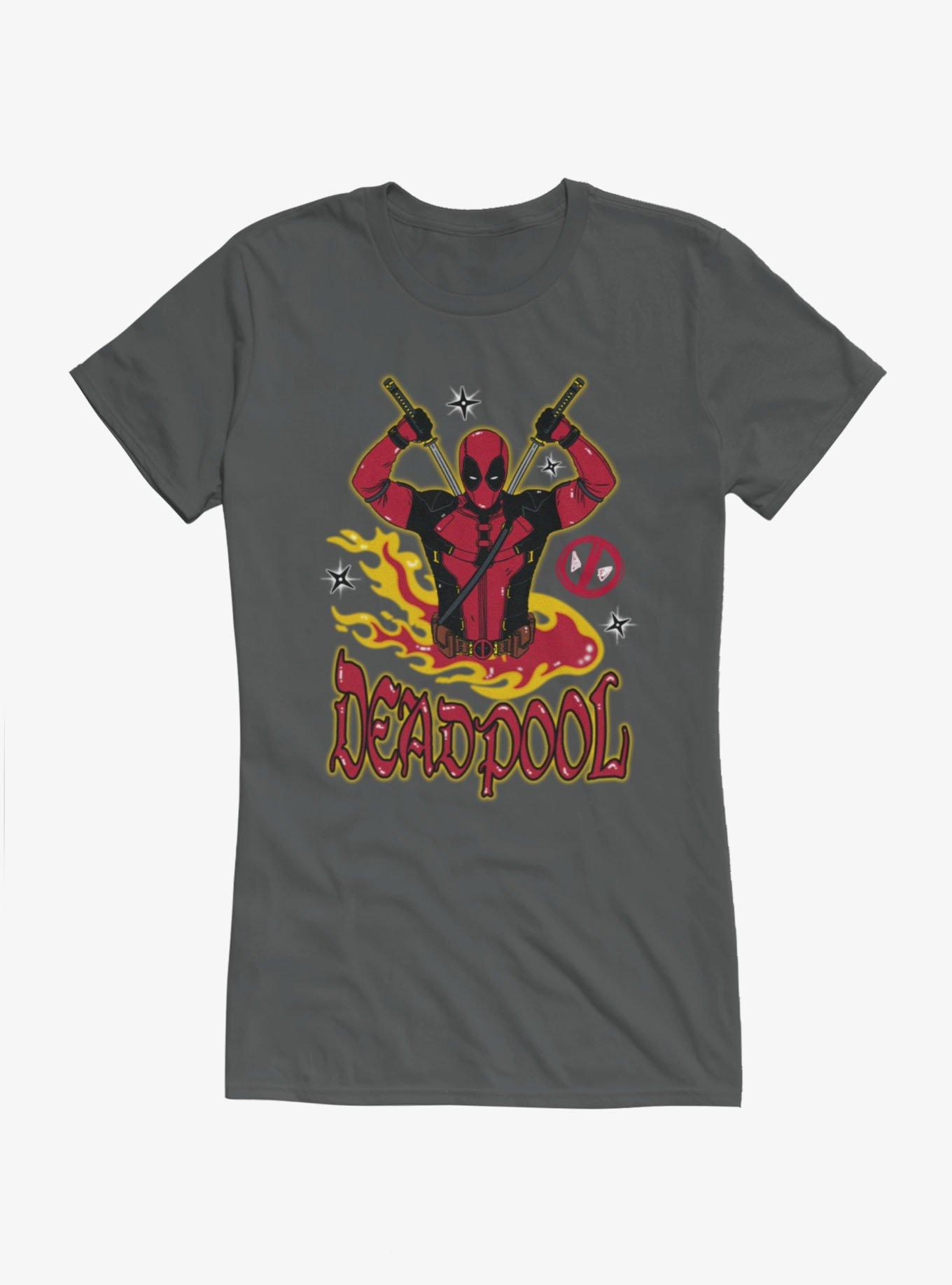 Marvel Deadpool 3 Fire Girls T-Shirt Hot Topic Exclusive, , hi-res
