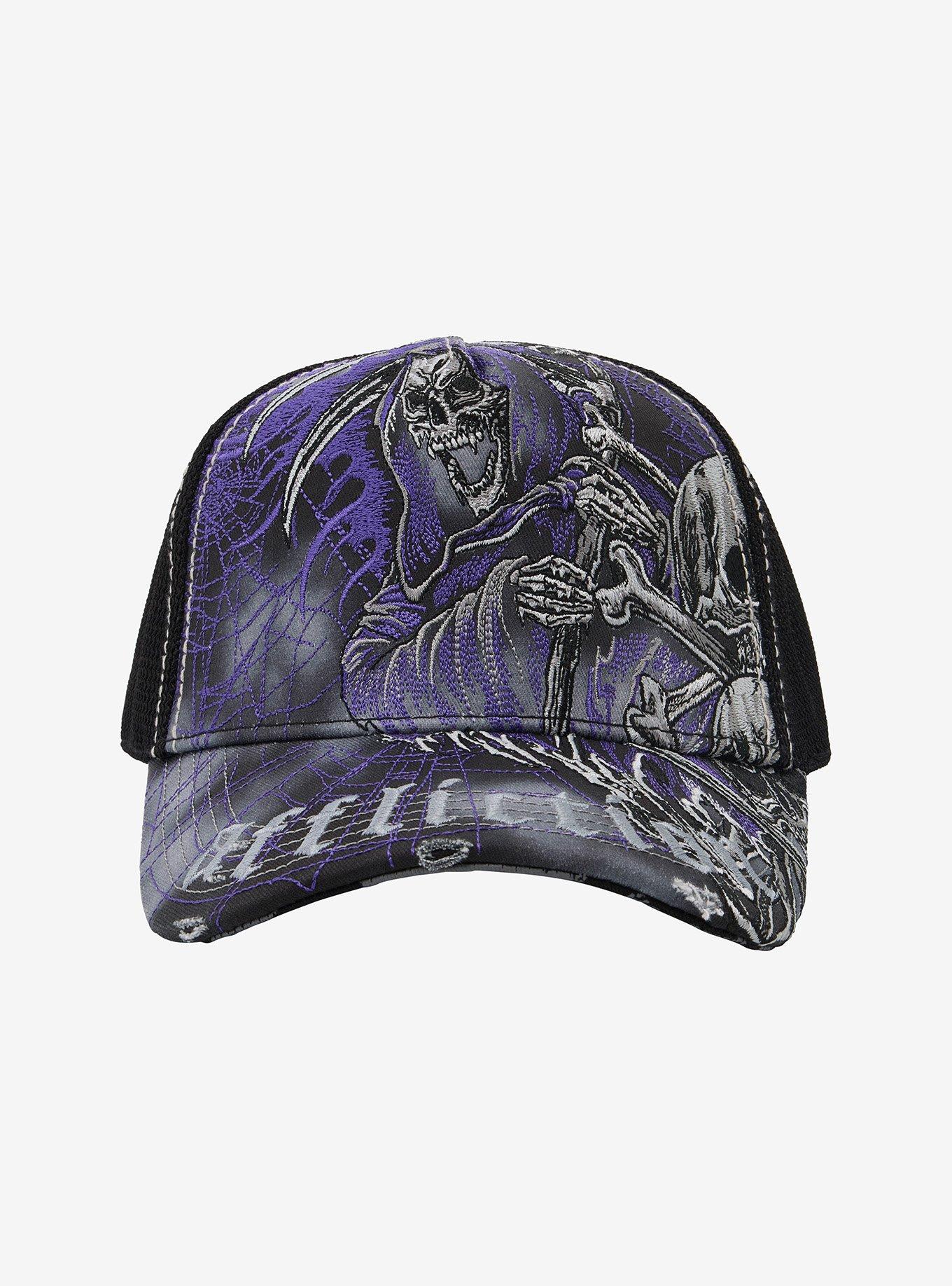 Affliction Grim Reaper Spiderweb Trucker Hat, , hi-res