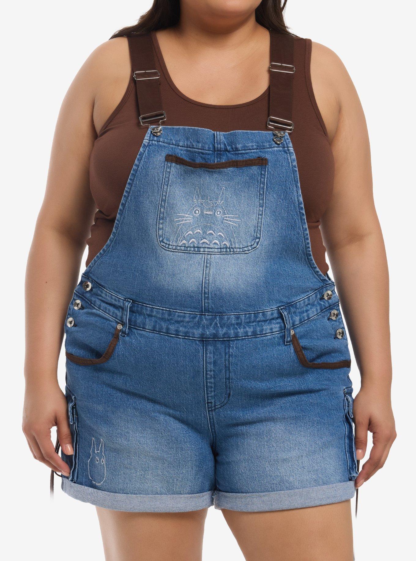 Her Universe Studio Ghibli&reg; My Neighbor Totoro Brown & Denim Shortalls Plus Size, , hi-res