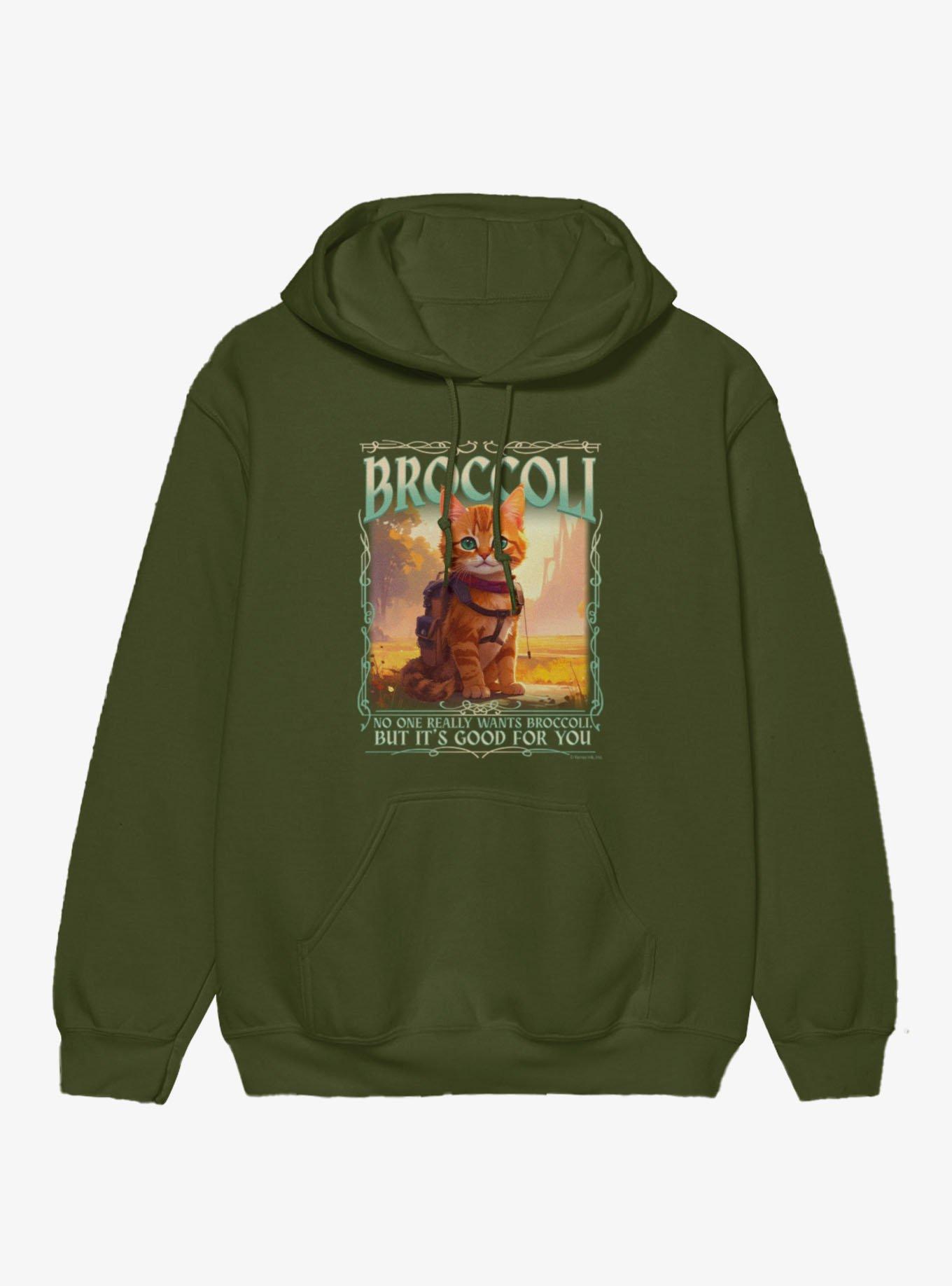 Fourth Wing Broccoli Cat Hoodie Hot Topic Exclusive, , hi-res