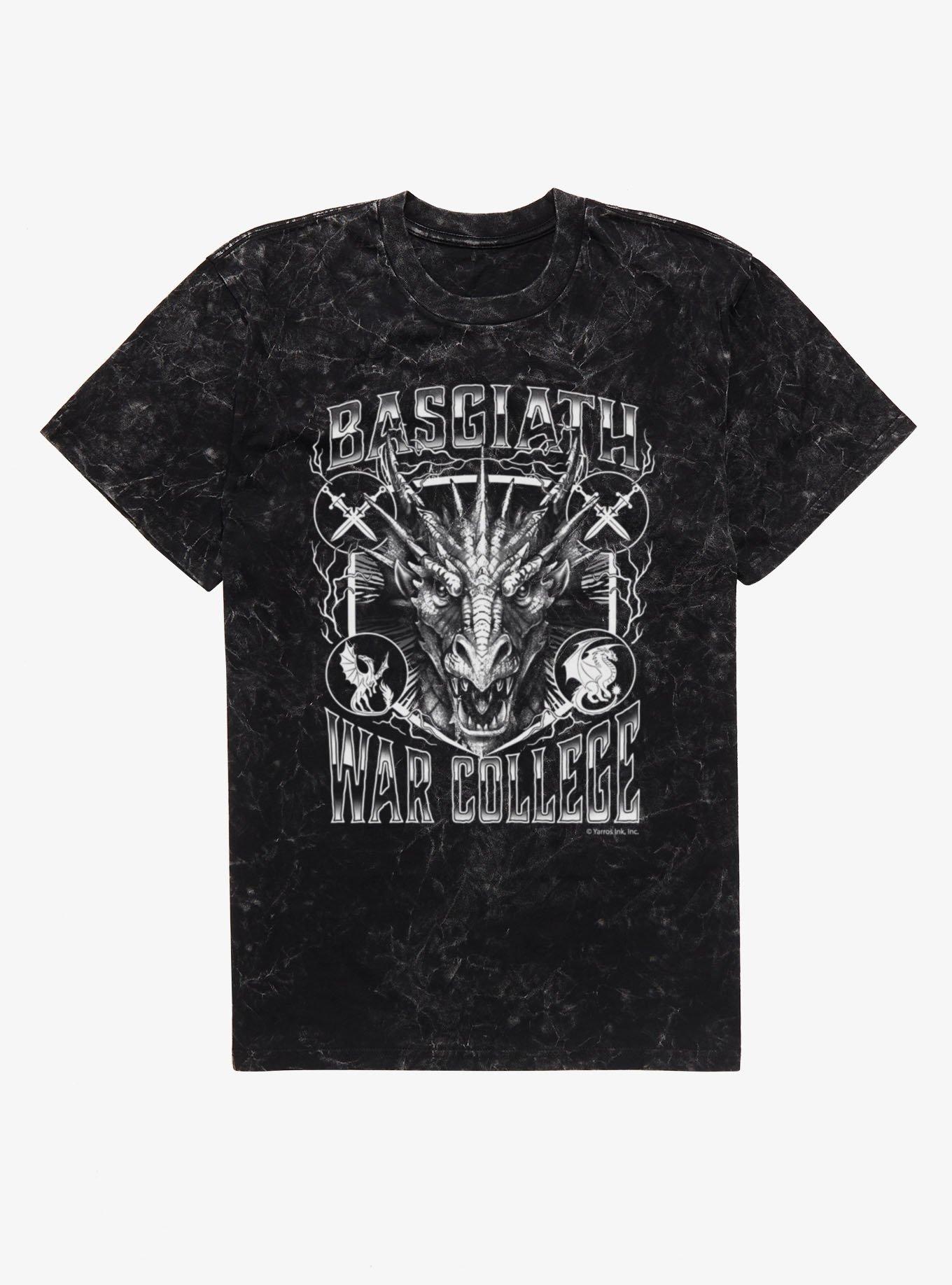 Fourth Wing Basgiath War College Dragon Head Mineral Wash T-Shirt Hot Topic Excluisve, , hi-res