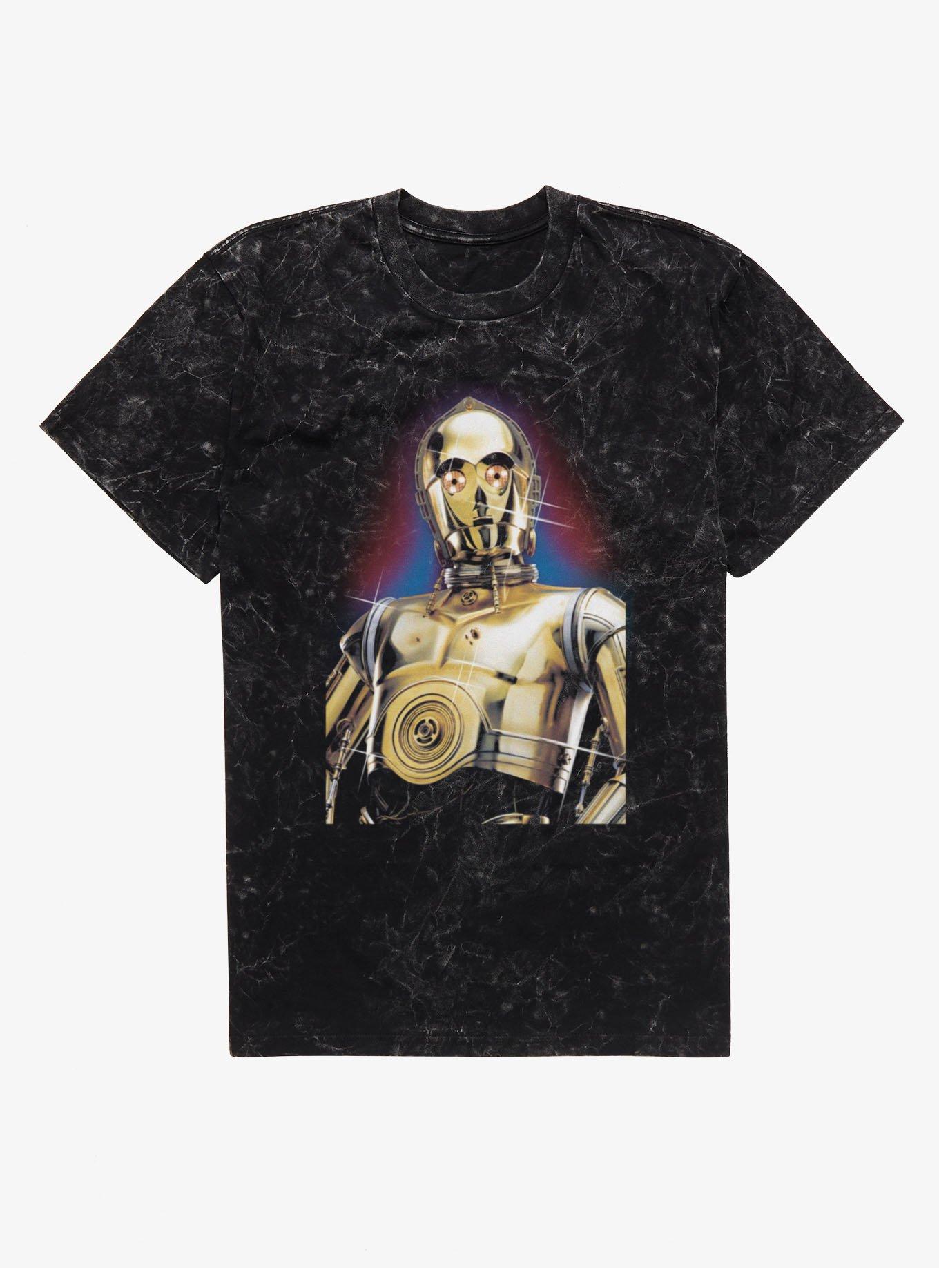 Star Wars C-3PO Portrait Mineral Wash T-Shirt Hot Topic Exclusive, , hi-res