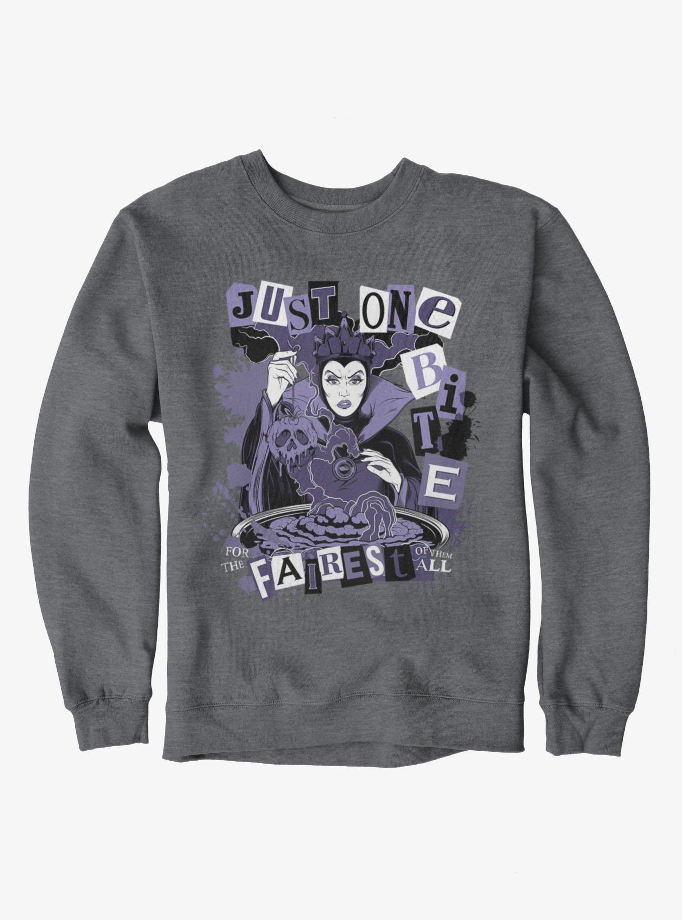 Disney Villains Snow White Evil Queen Just One Bite Block Letters Sweatshirt Hot Topic Exclusive, , hi-res