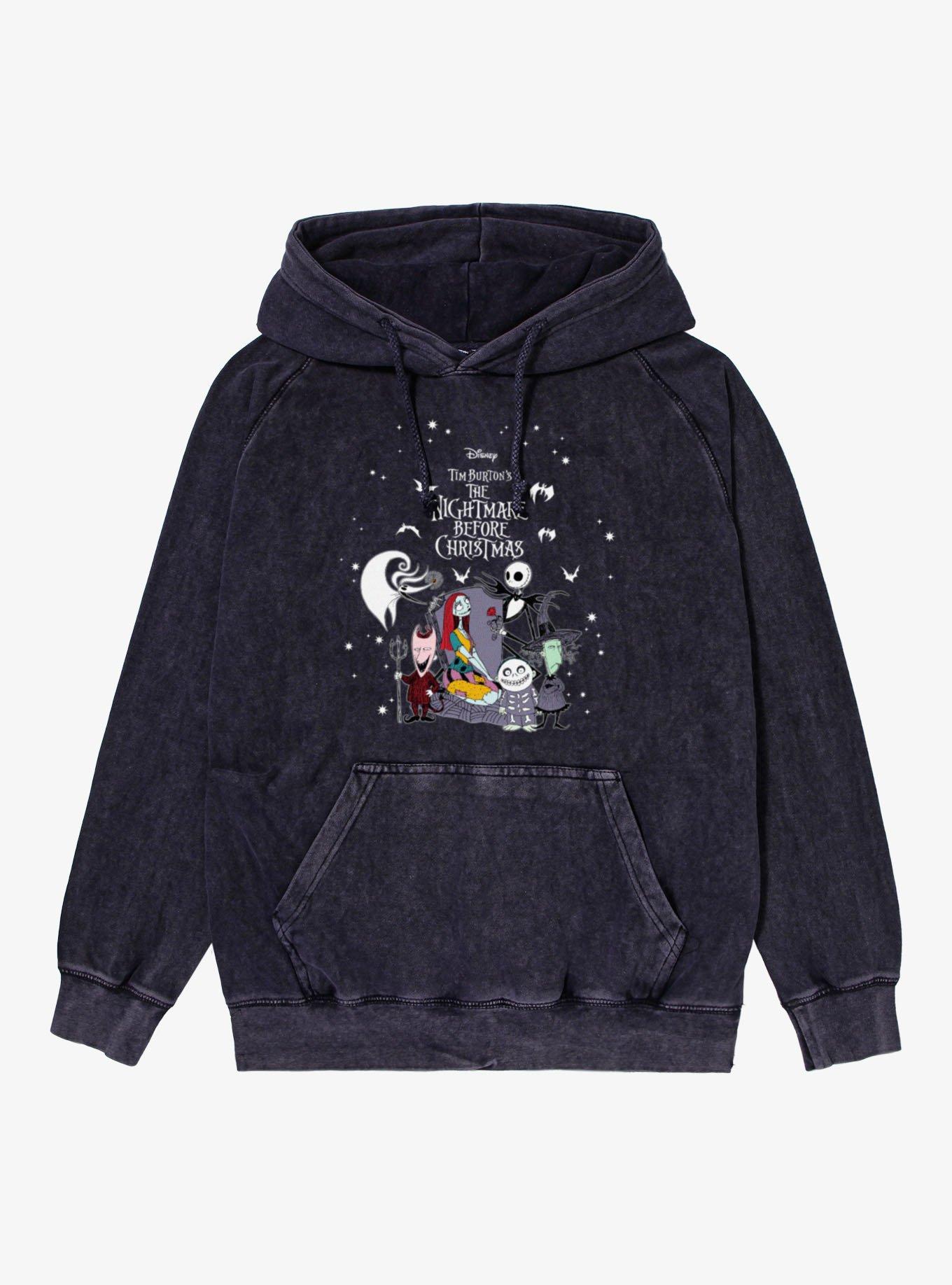 Disney The Nightmare Before Christmas Stars Mineral Wash Hoodie Hot Topic Exclusive, , hi-res