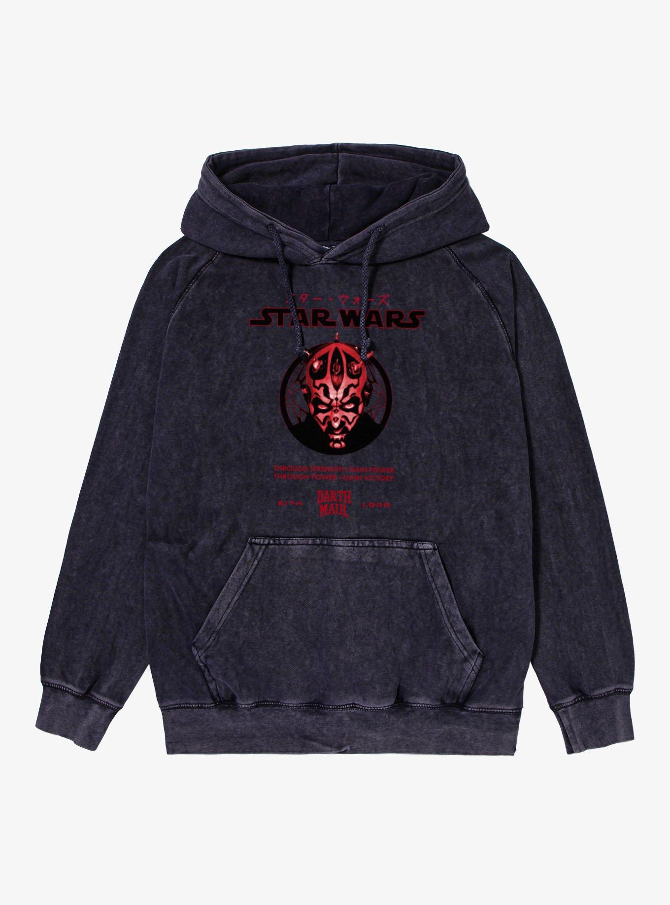 Star Wars Darth Maul Power Mineral Wash Hoodie Hot Topic Exclusive, , hi-res