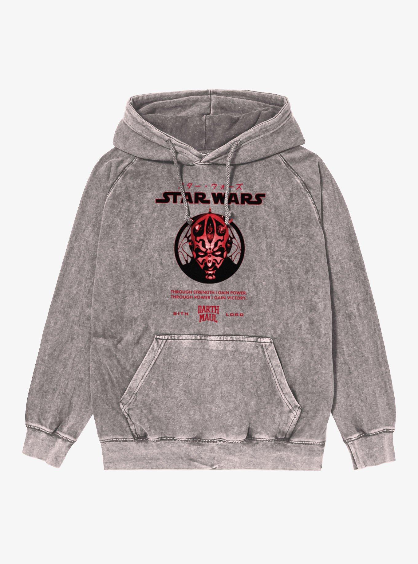 Star Wars Darth Maul Power Mineral Wash Hoodie Hot Topic Exclusive, , hi-res