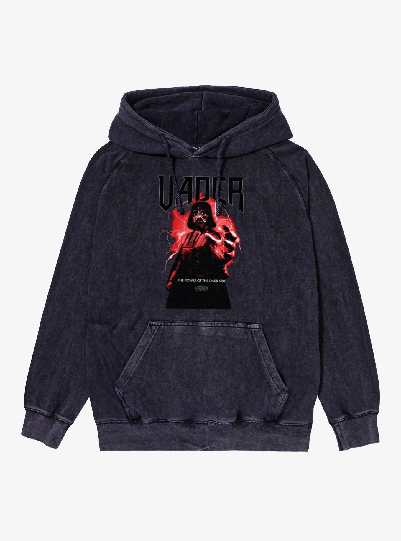 Star Wars Vader The Power Of The Dark Side Mineral Wash Hoodie Hot Topic Exclusive, , hi-res
