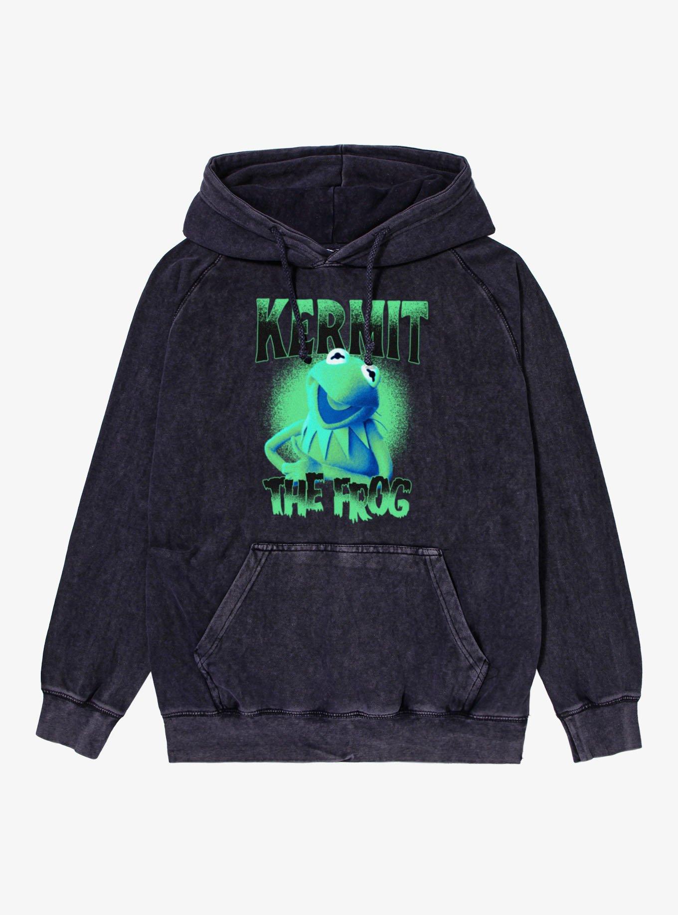 Disney The Muppets Kermit The Frog Street Gradient Mineral Wash Hoodie Hot Topic Exclusive, , hi-res