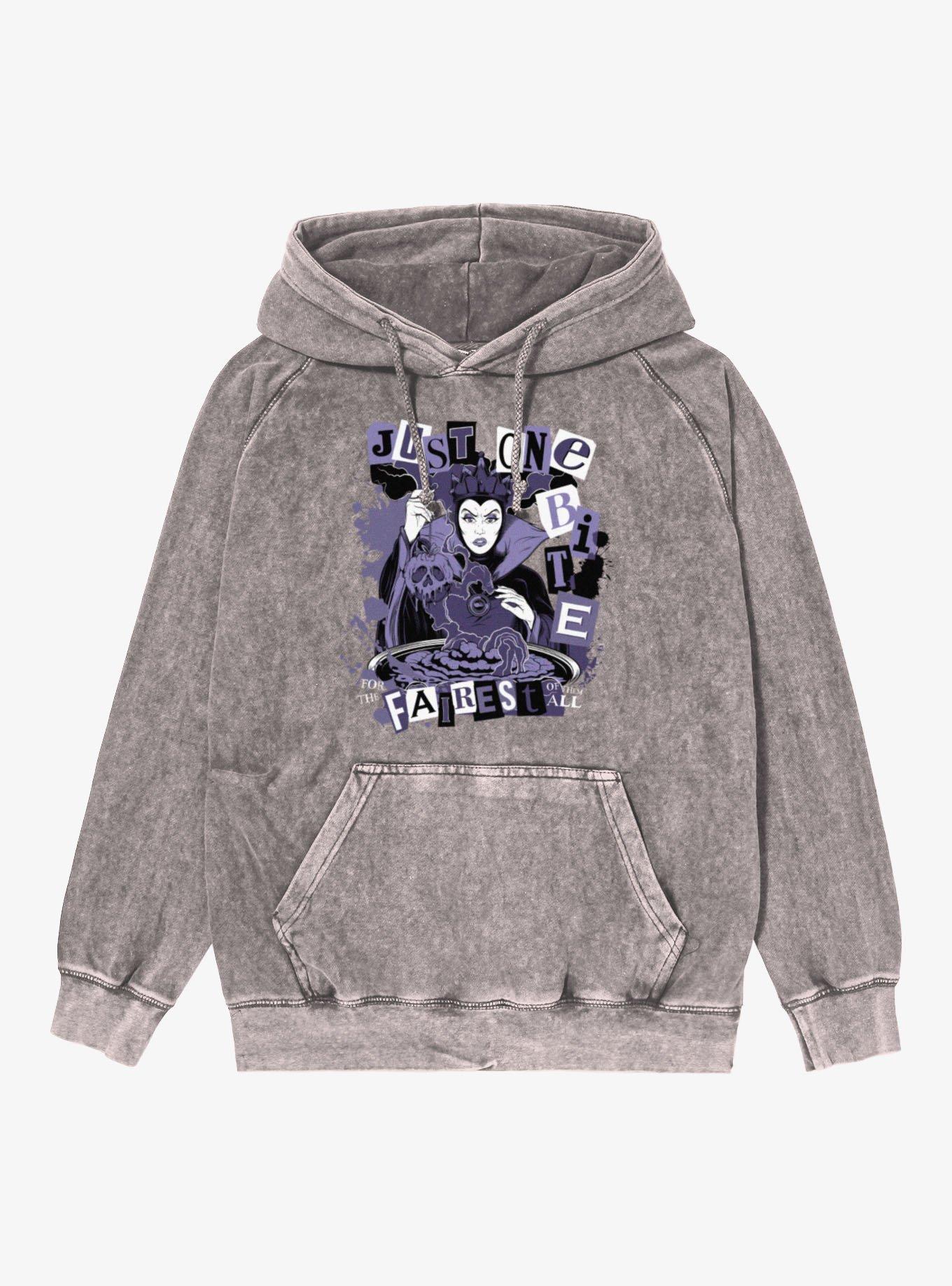 Disney Villains Snow White Evil Queen Just One Bite Block Letters Mineral Wash Hoodie Hot Topic Exclusive, , hi-res