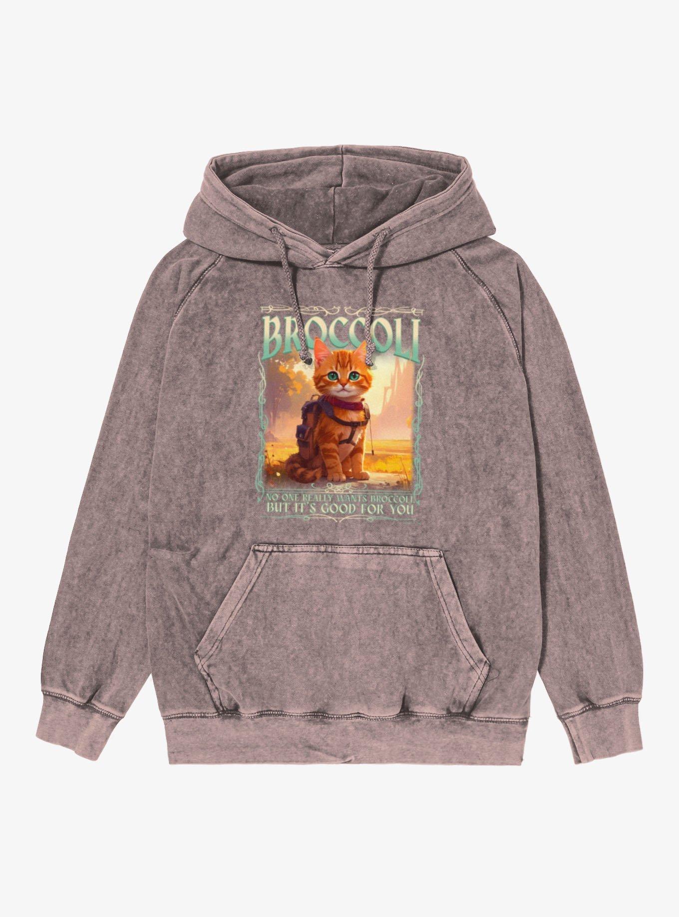 Fourth Wing Broccoli Portrait Mineral Wash Hoodie Hot Topic Exclusive