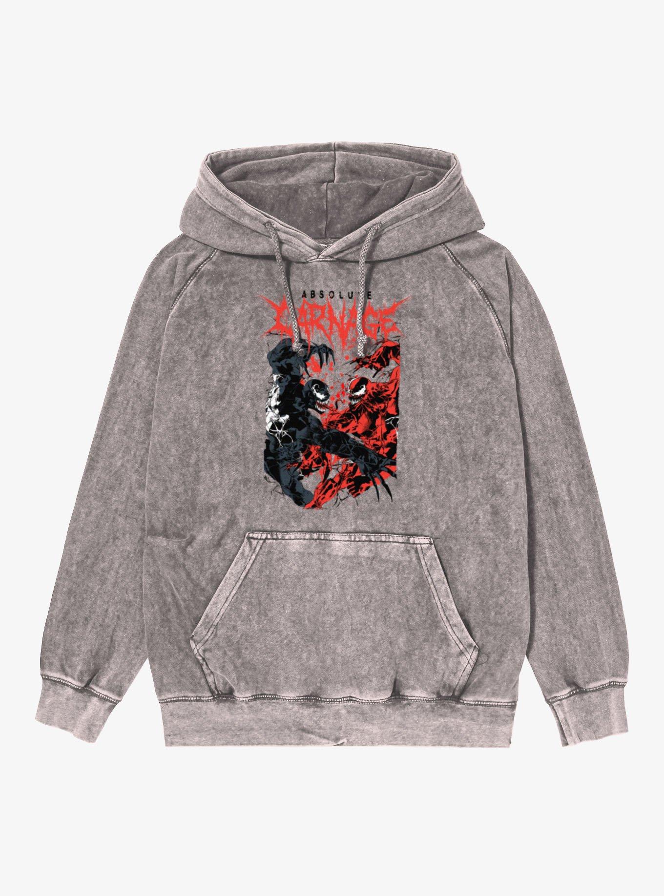 Marvel Venom Absolute Carnage Mineral Wash Hoodie Hot Topic Exclusive, , hi-res