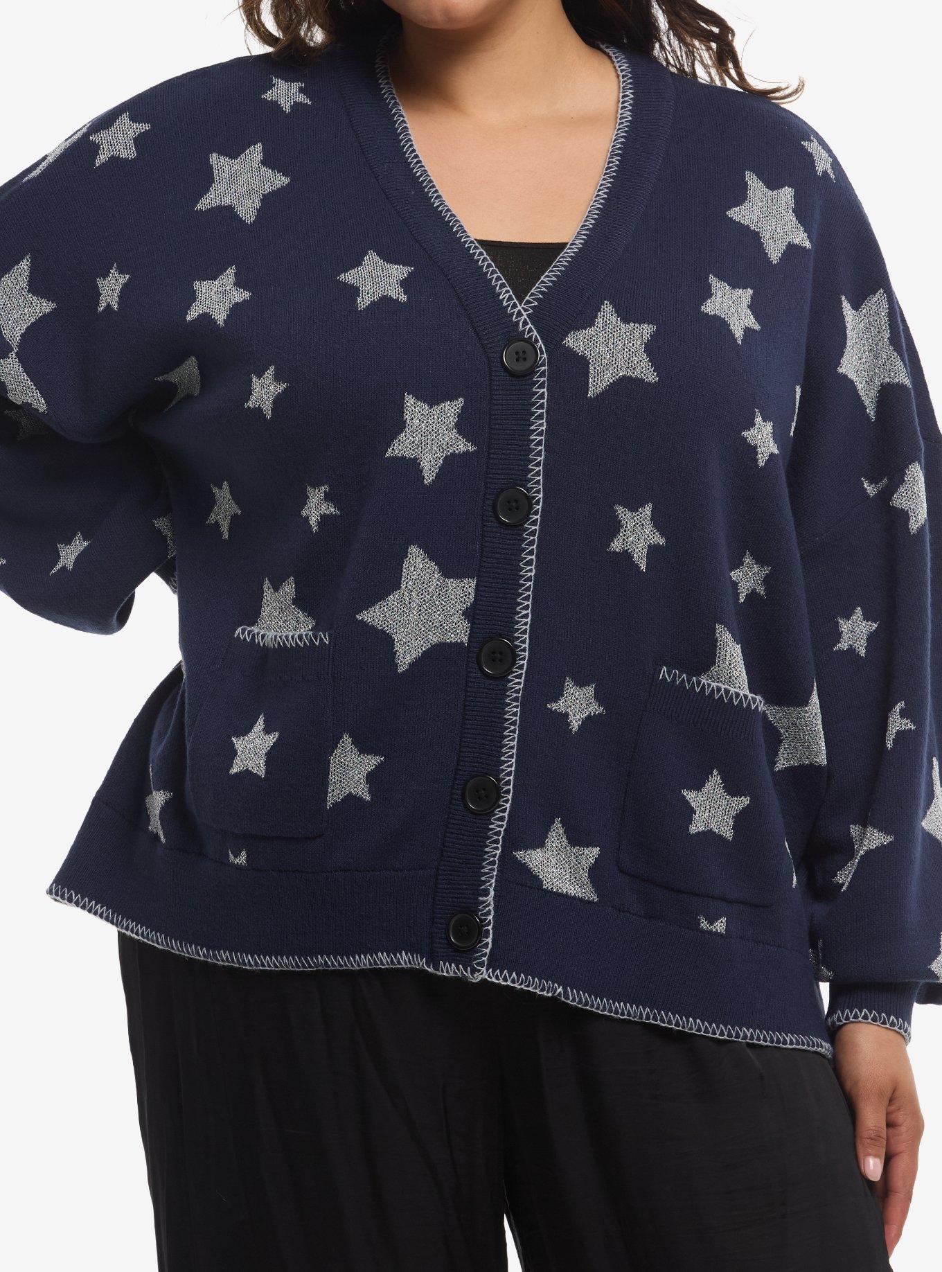 Coraline Silver Star Girls Cardigan Plus Size, , hi-res