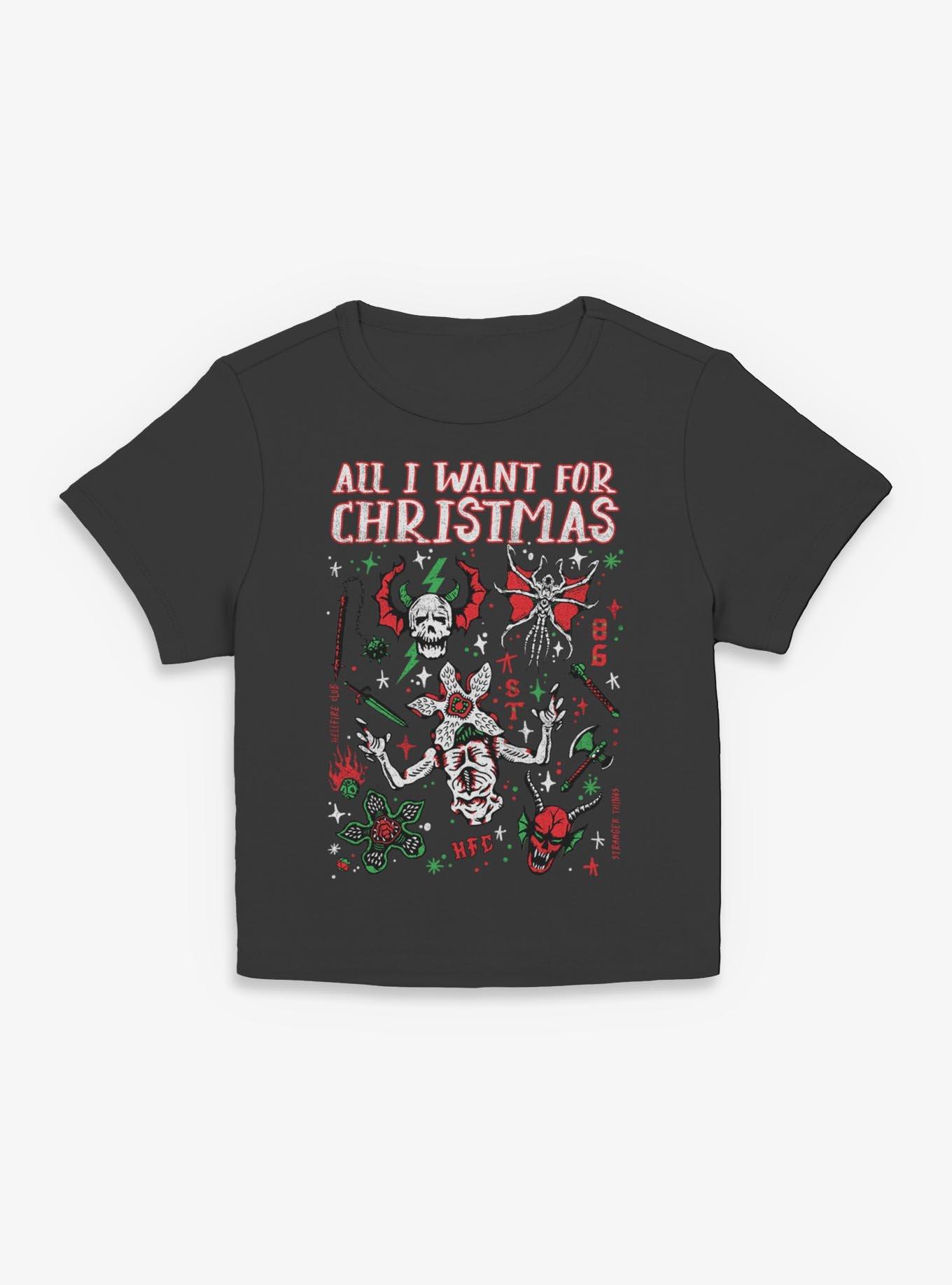 Stranger Things All I Want For Christmas Hellfire Club Womens Baby T-Shirt, , hi-res