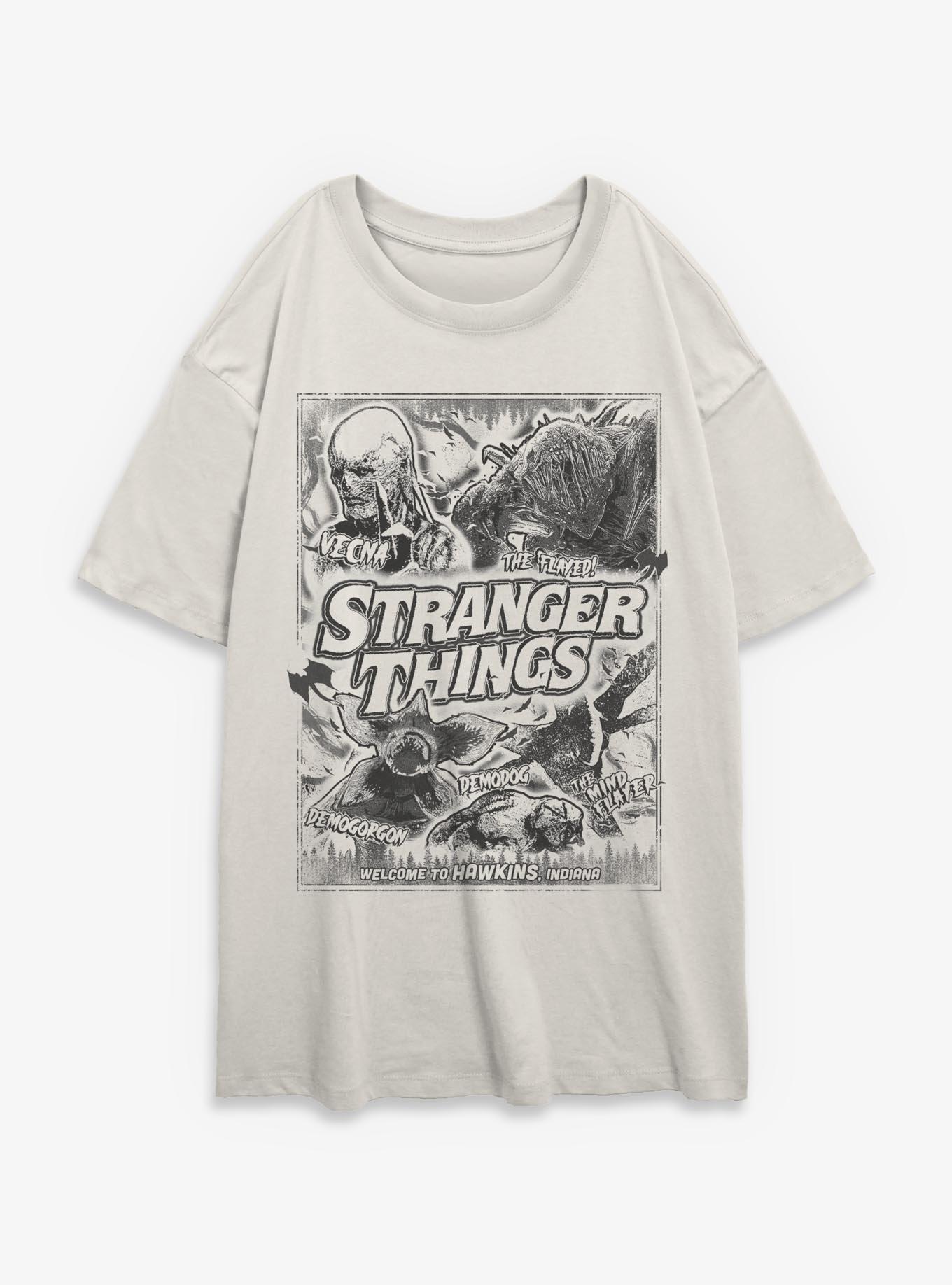 Stranger Things Hawkins Monsters Womens Oversized T-Shirt, , hi-res