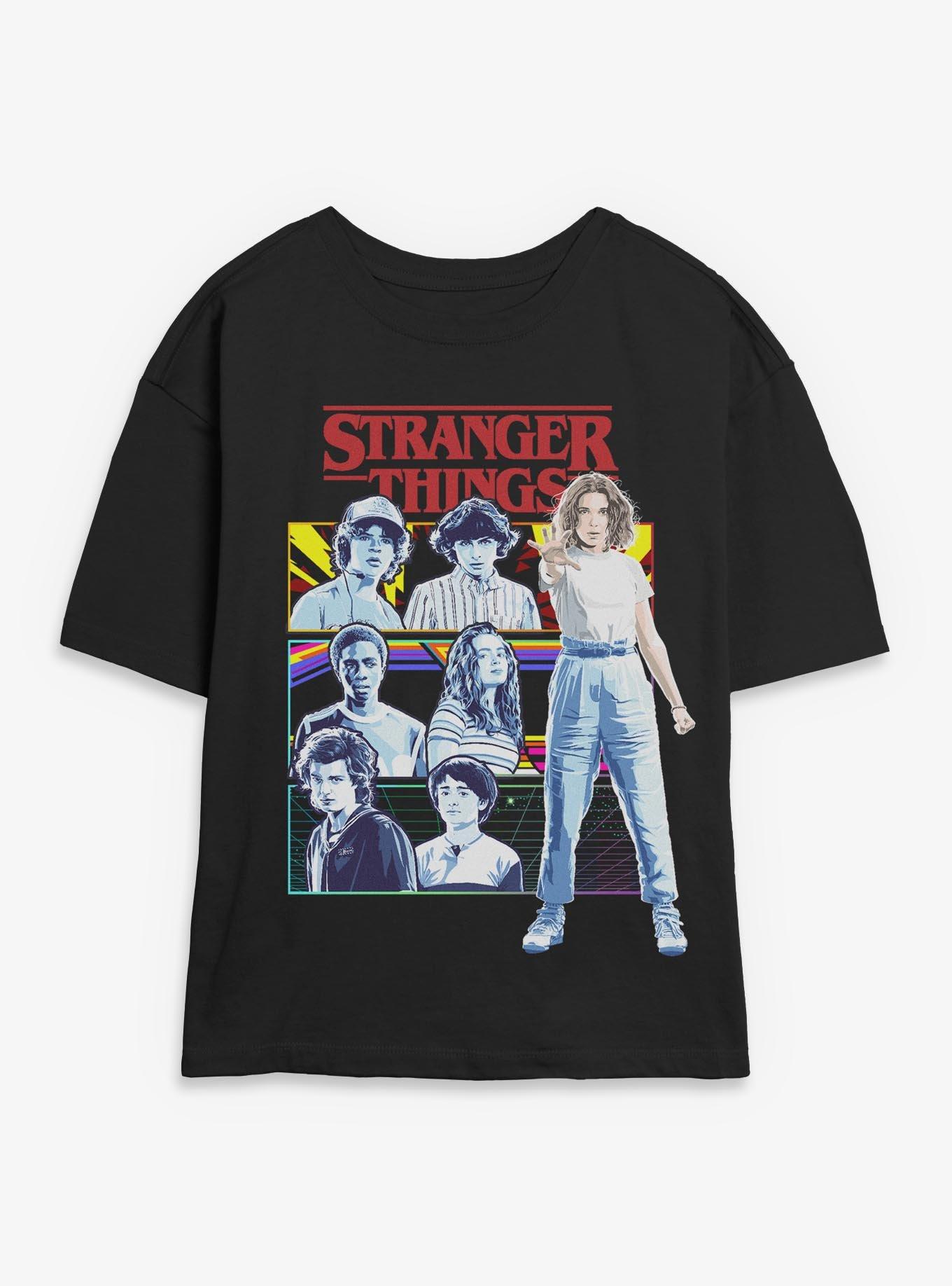 Stranger Things Group Panel Womens Skimmer T-Shirt