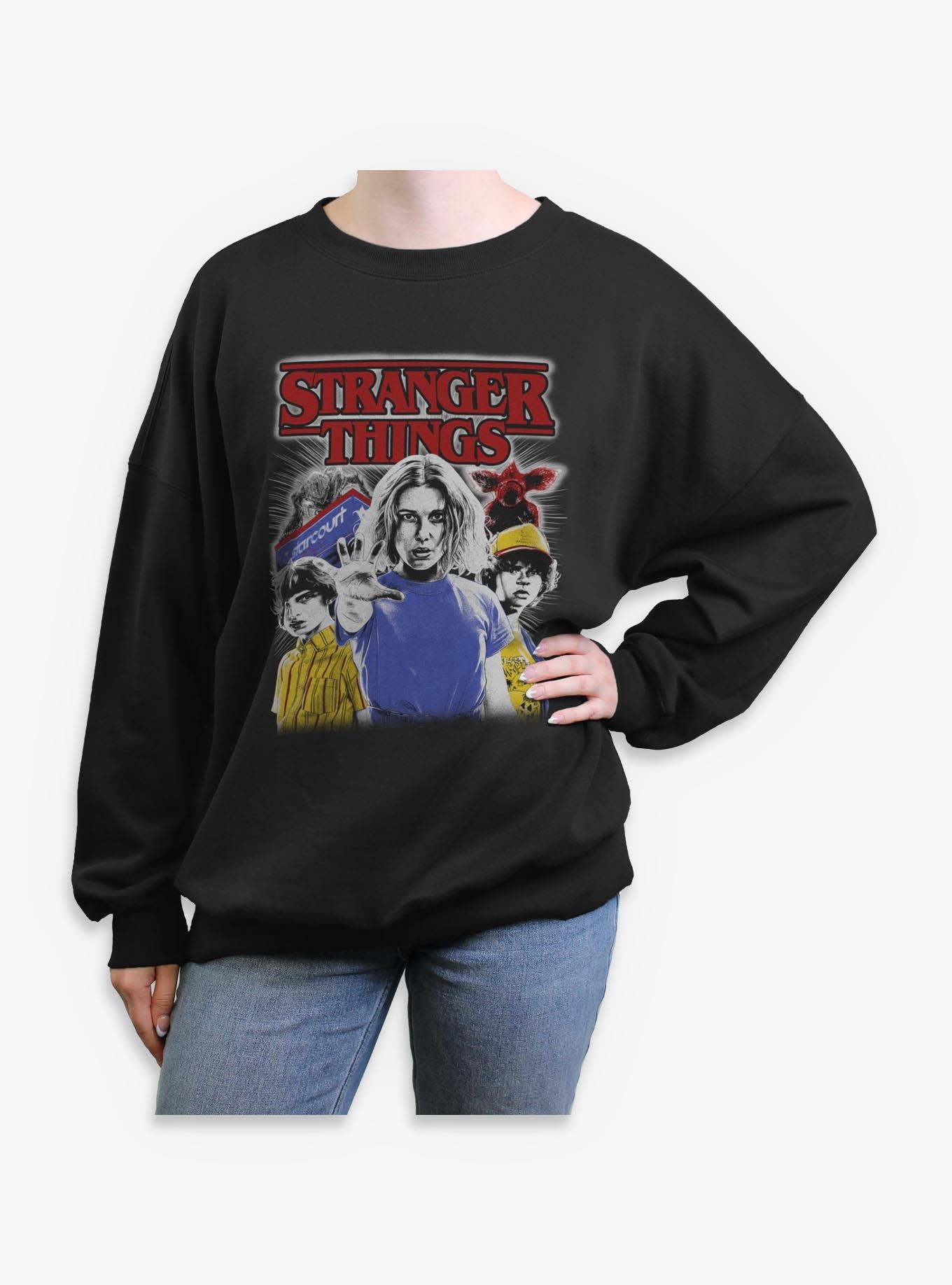 Stranger Things Old School Collage Womens Oversized Sweatshirt, , hi-res