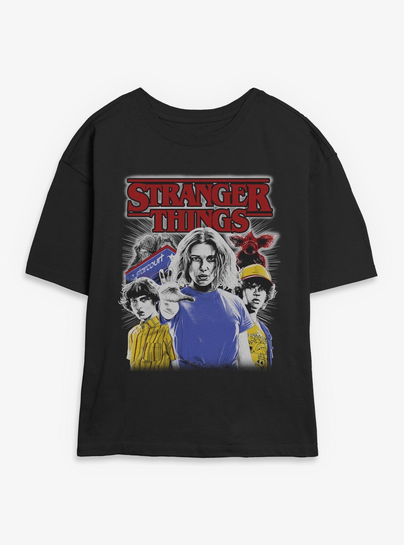 Stranger Things Old School Collage Womens Skimmer T-Shirt, , hi-res