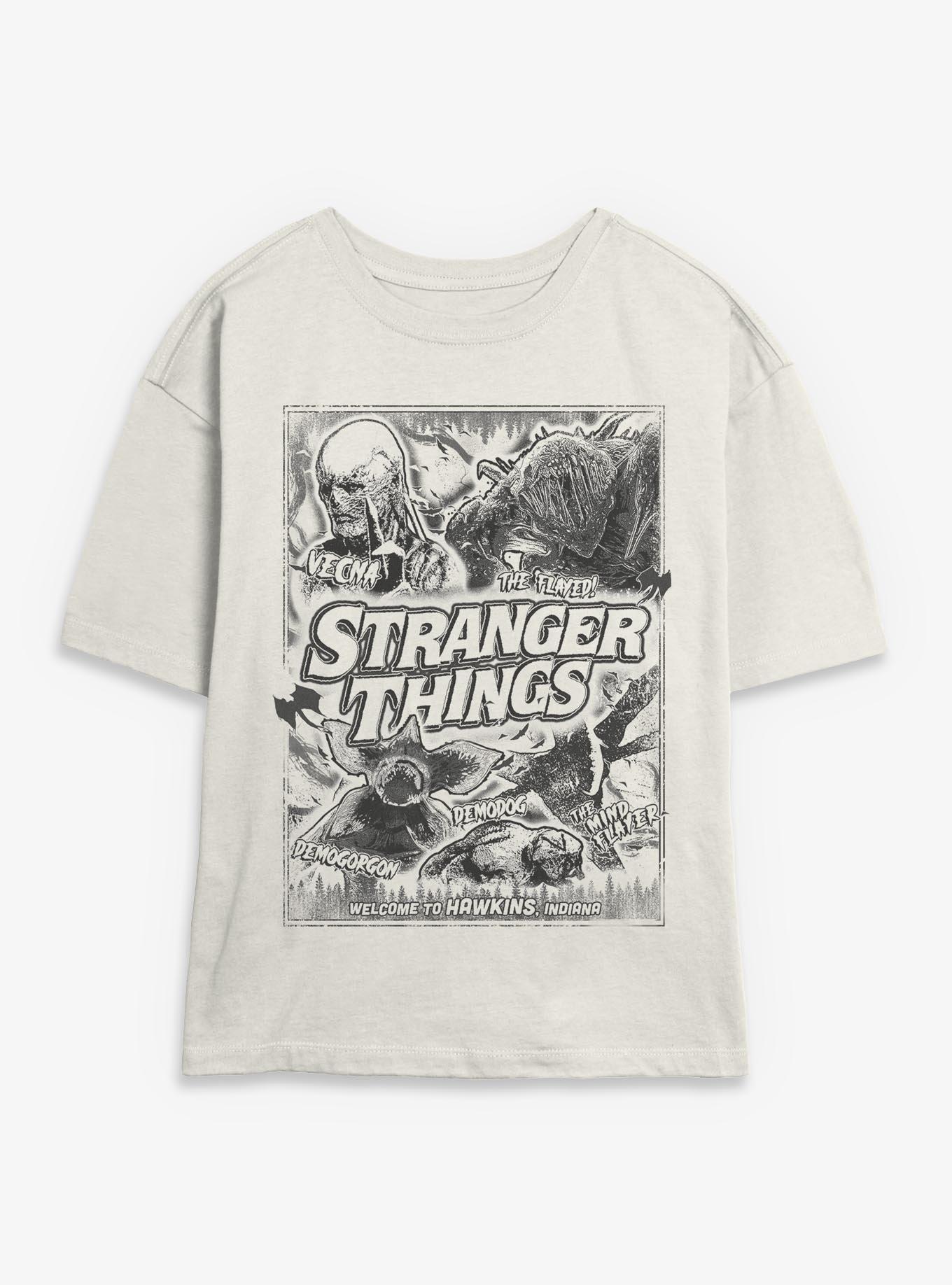 Stranger Things Hawkins Monsters Womens Skimmer T-Shirt, , hi-res