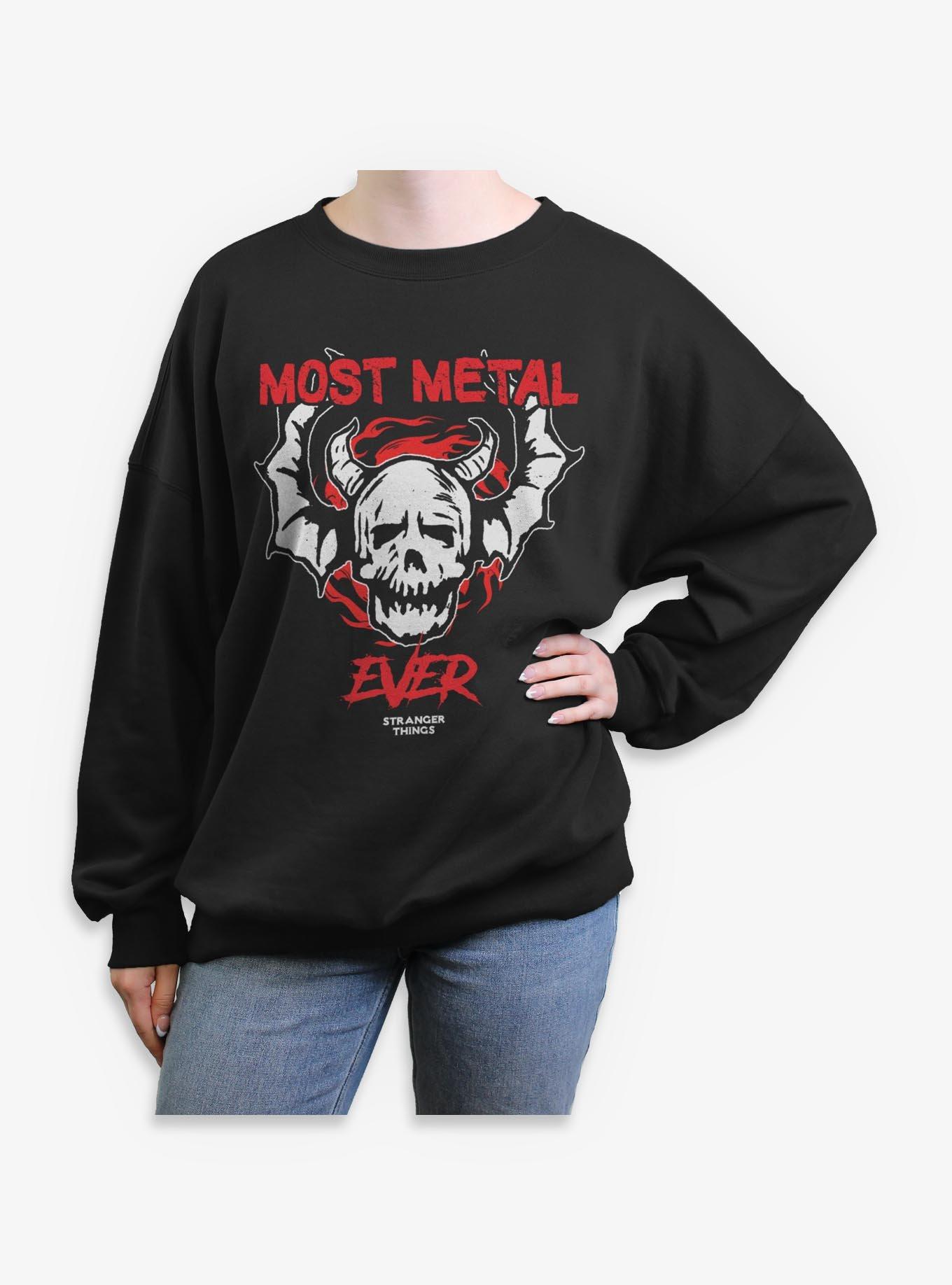Stranger Things Most Metal Ever Hellfire Club Womens Oversized Sweatshirt, , hi-res