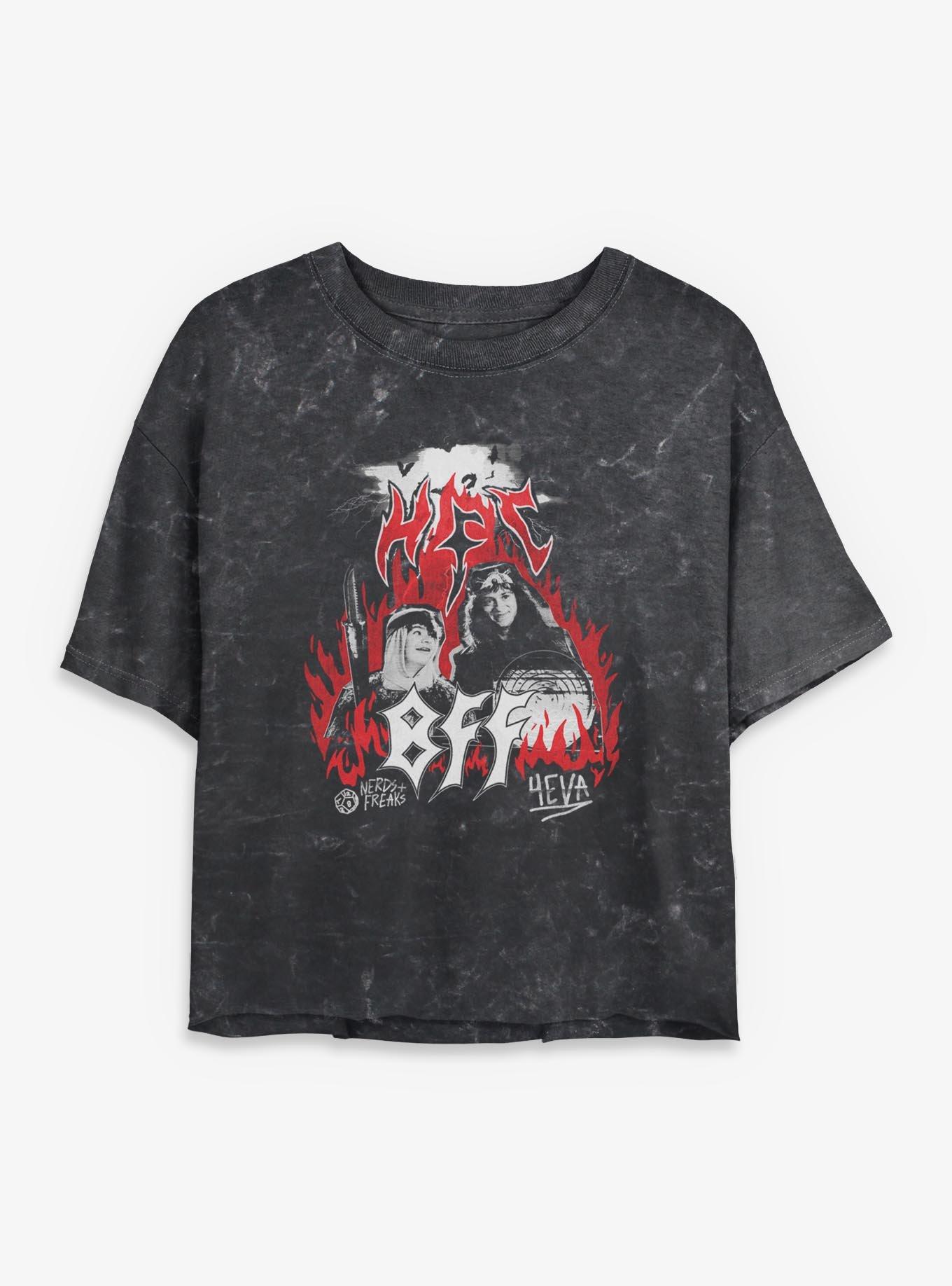 Stranger Things Best Friends Forever BFF Eddie & Dustin Womens Mineral Wash Crop T-Shirt, , hi-res