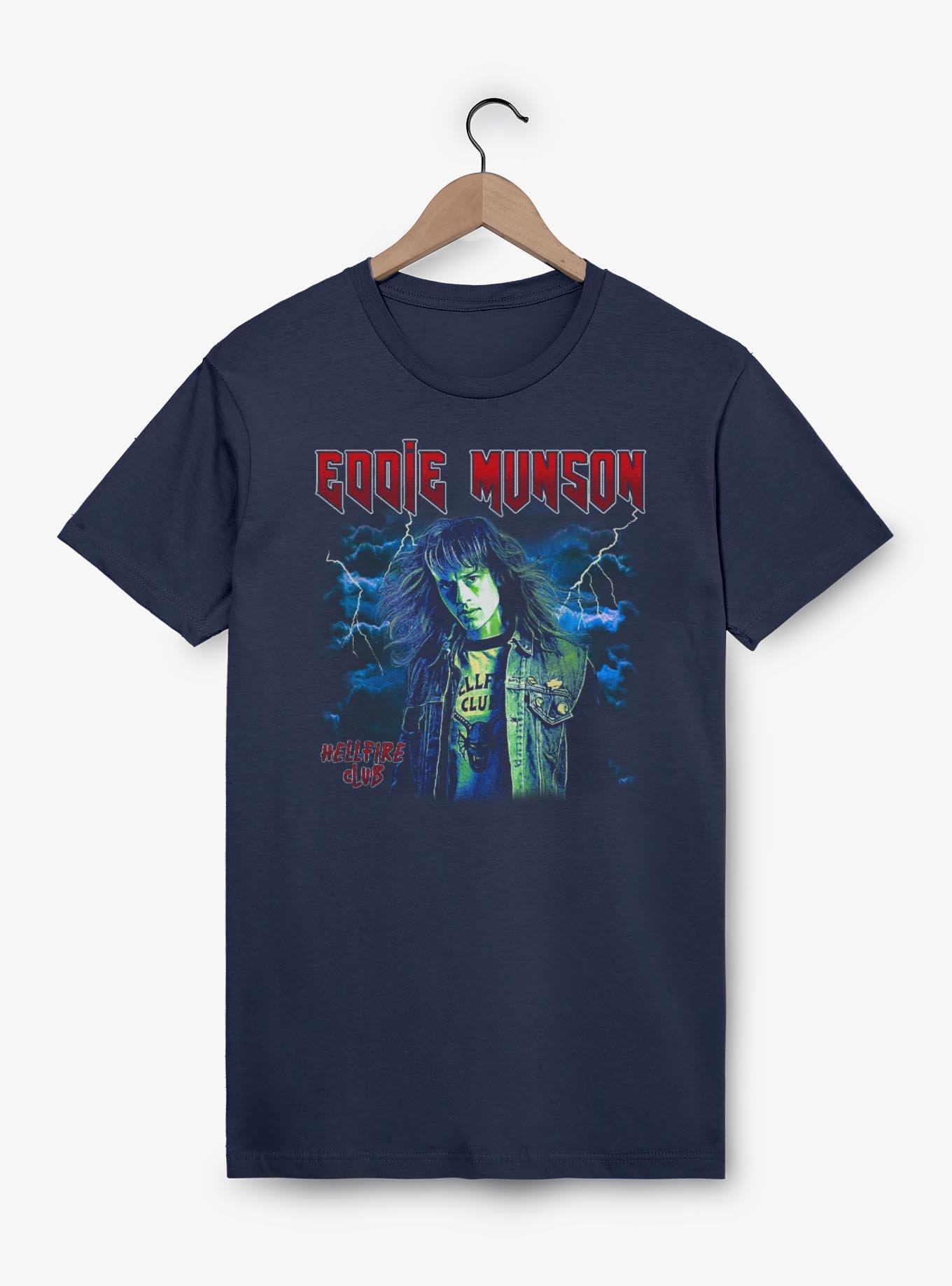 Stranger Things Eddie Munson Hellfire Club Portrait T-Shirt, NAVY, hi-res