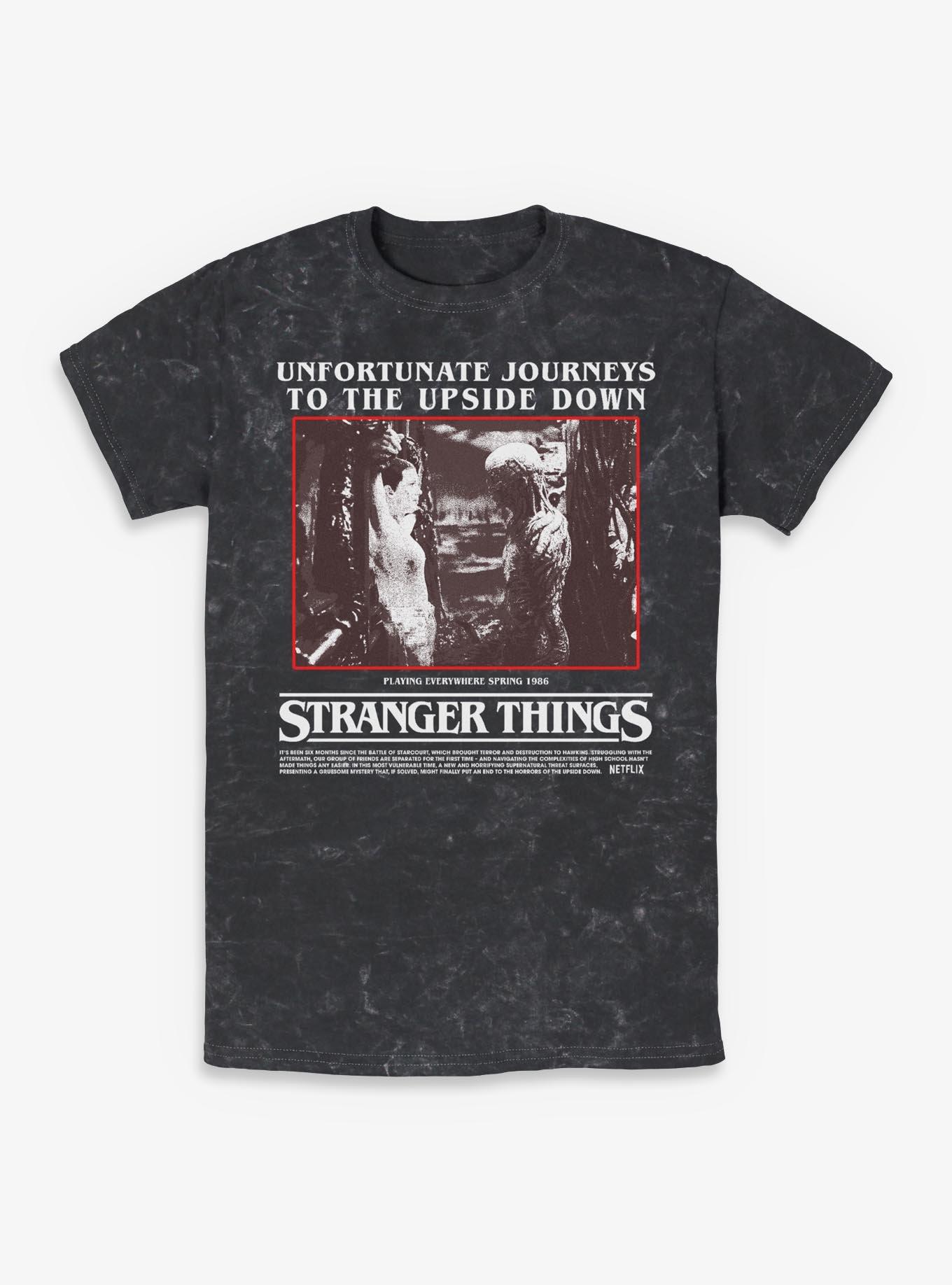 Stranger Things Unfortunate Journeys To The Upside Down Mineral Wash T-Shirt, , hi-res