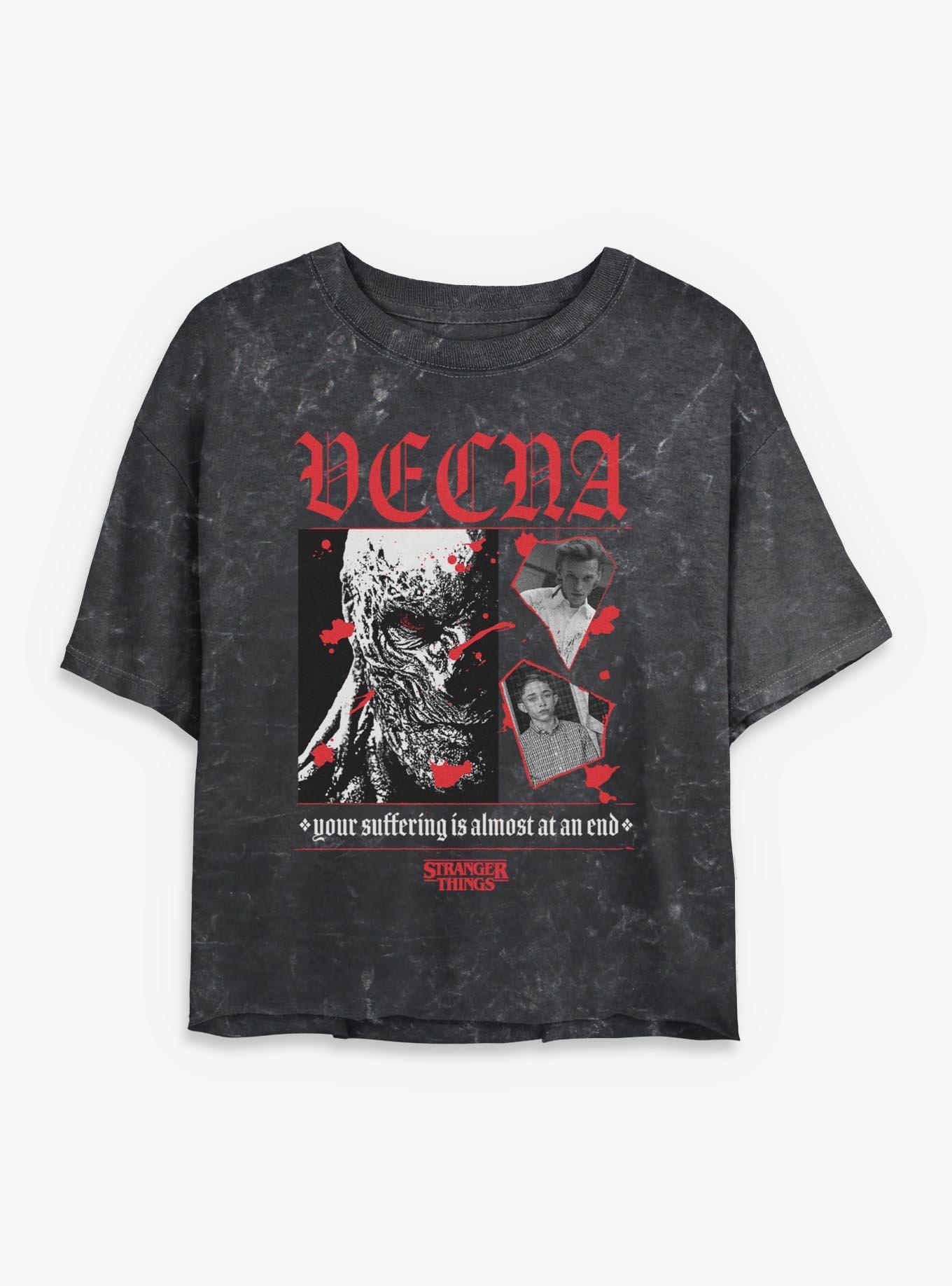 Stranger Things Vecna To The End Womens Mineral Wash Crop T-Shirt, , hi-res