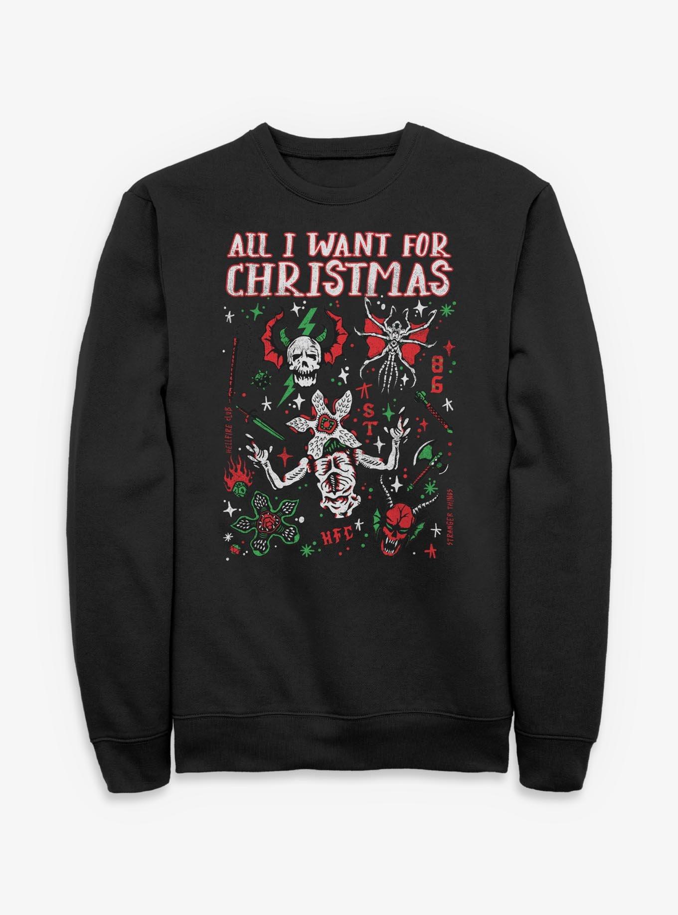 Stranger Things All I Want For Christmas Hellfire Club Sweatshirt, , hi-res