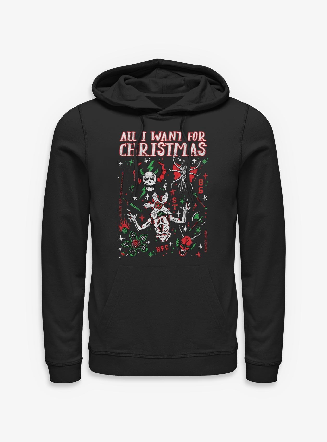 Stranger Things All I Want For Christmas Hellfire Club Hoodie