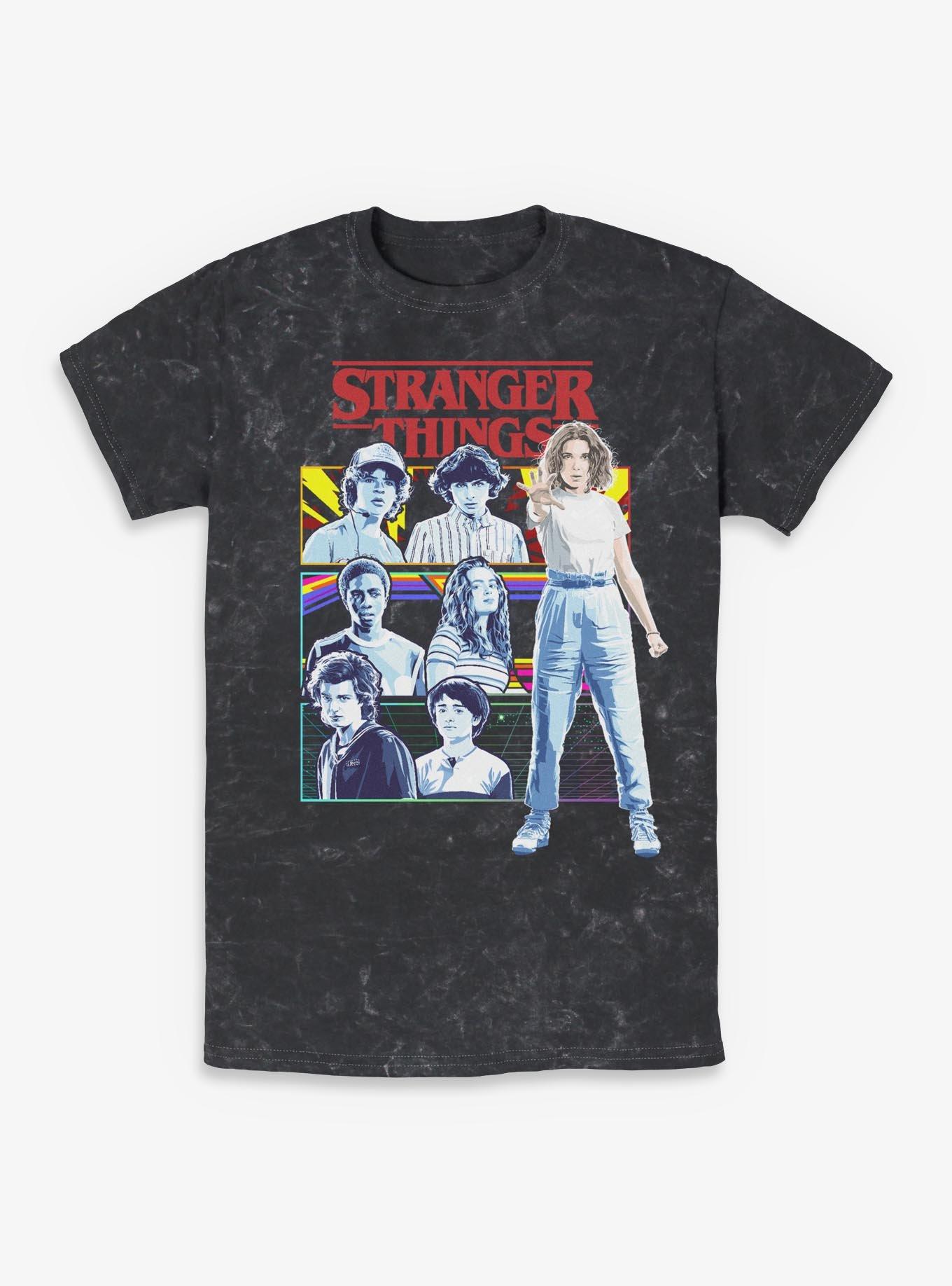 Stranger Things Group Panel Mineral Wash T-Shirt