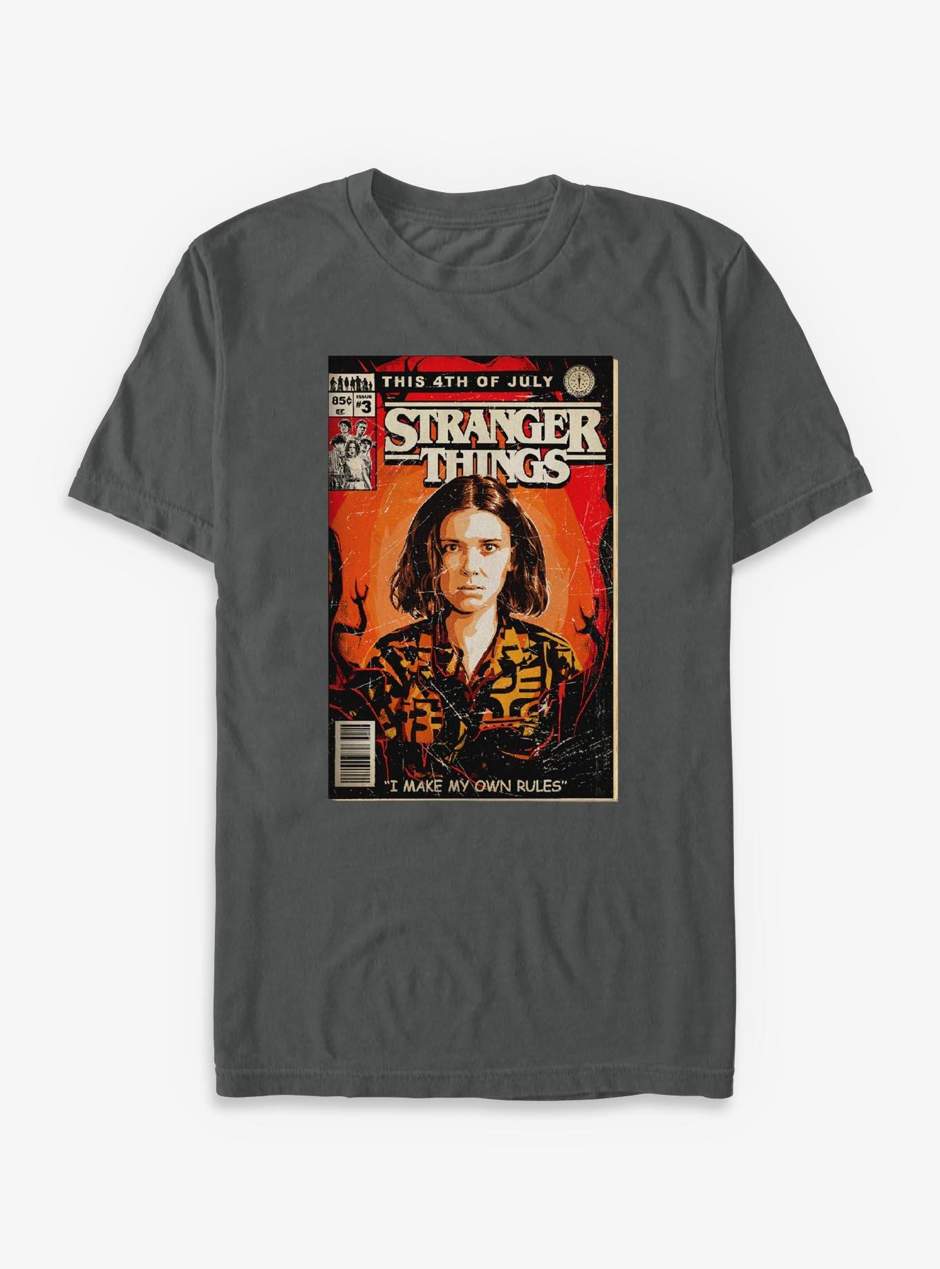 Stranger Things 4th Of July Comic Book Cover Garment Dye T-Shirt, , hi-res