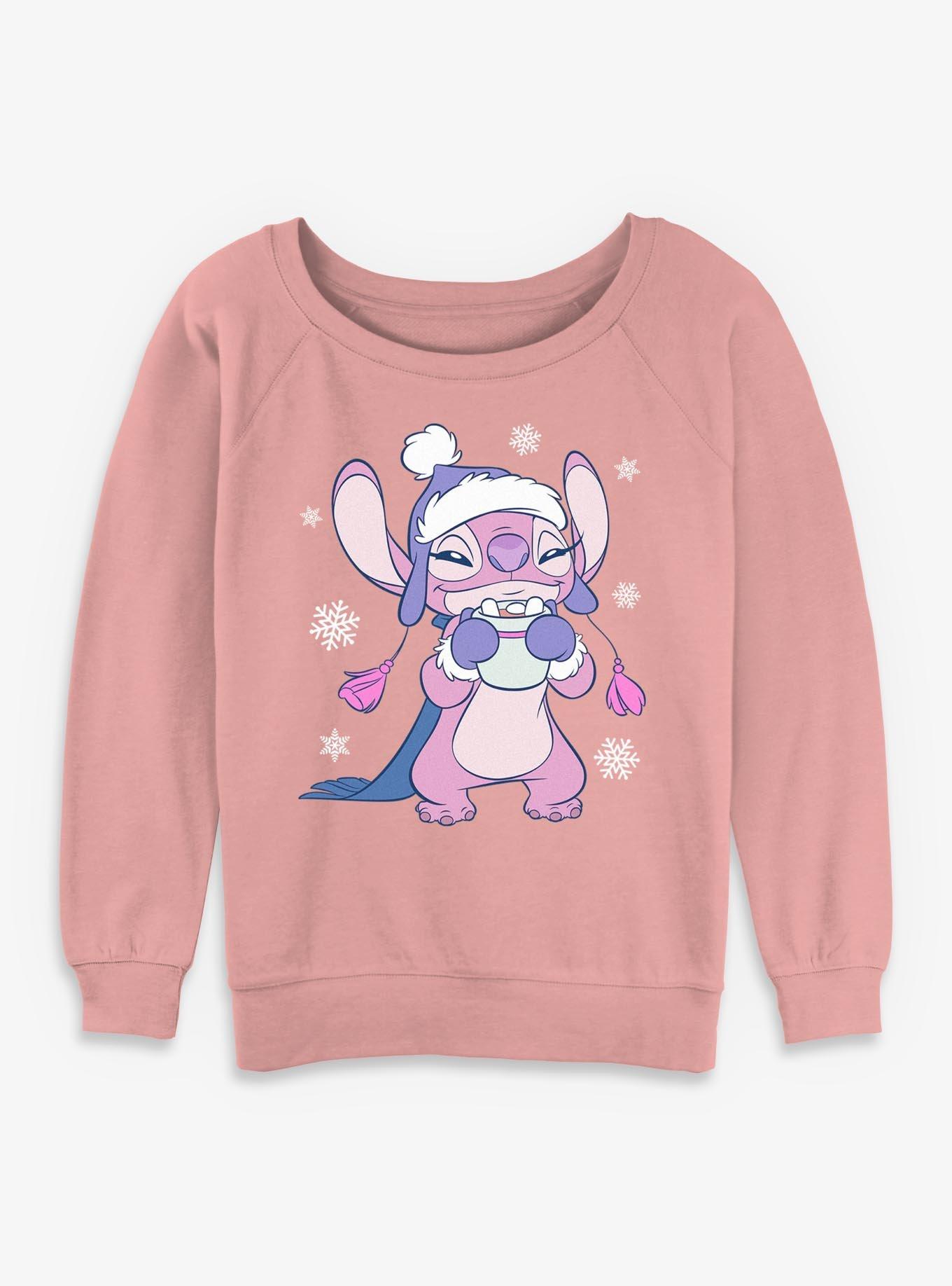 Disney Lilo & Stitch Christmas Angel Girls Slouchy Sweatshirt