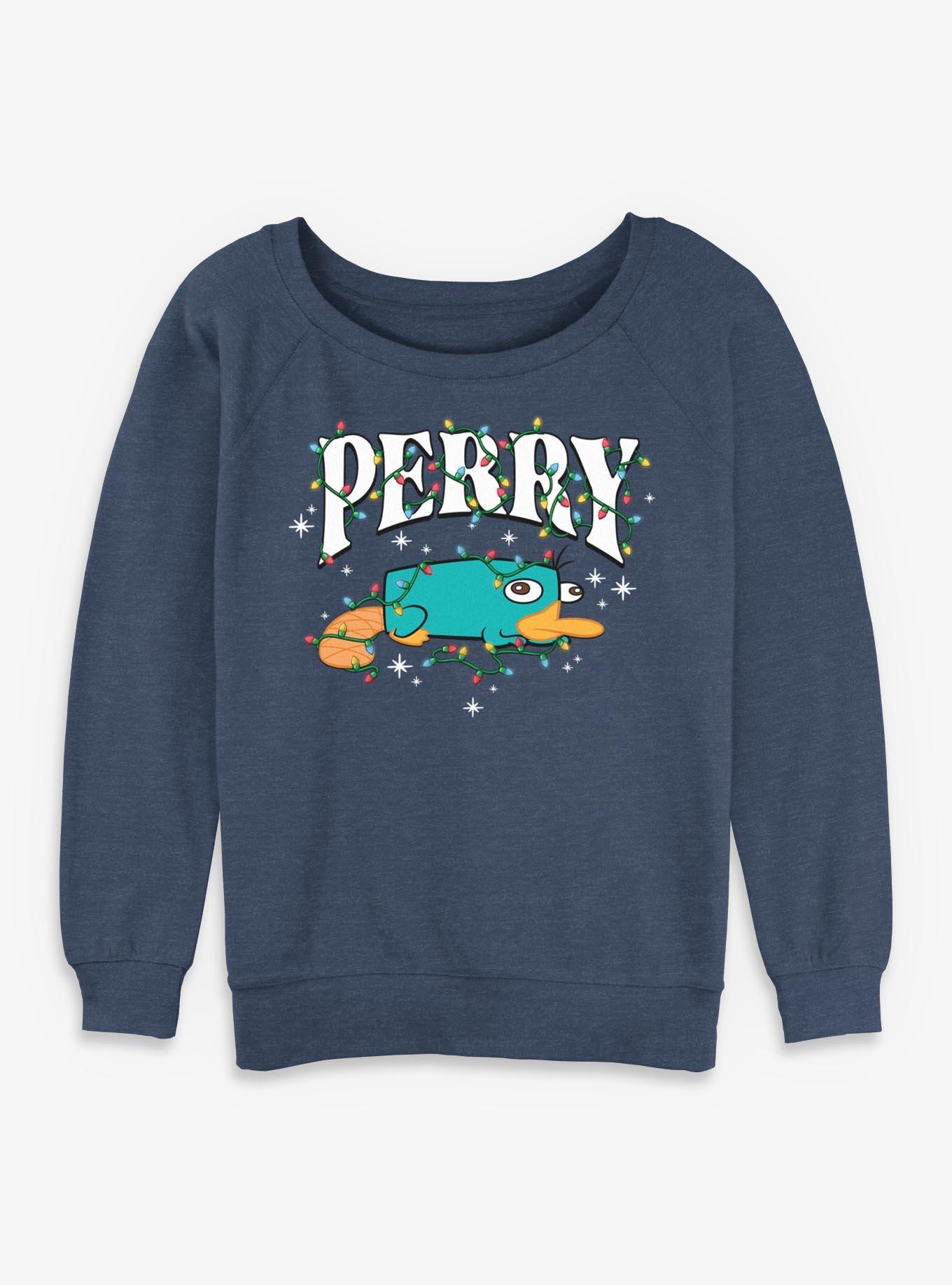 Disney Phineas and Ferb Perry Christmas Lights Girls Slouchy Sweatshirt, , hi-res