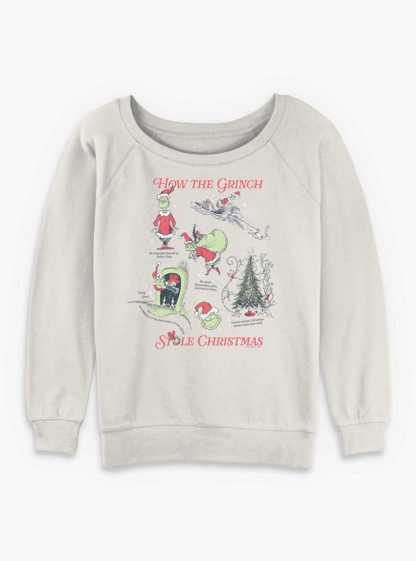 Dr. Seuss How The Grinch Stole Christmas Girls Slouchy Sweatshirt, , hi-res