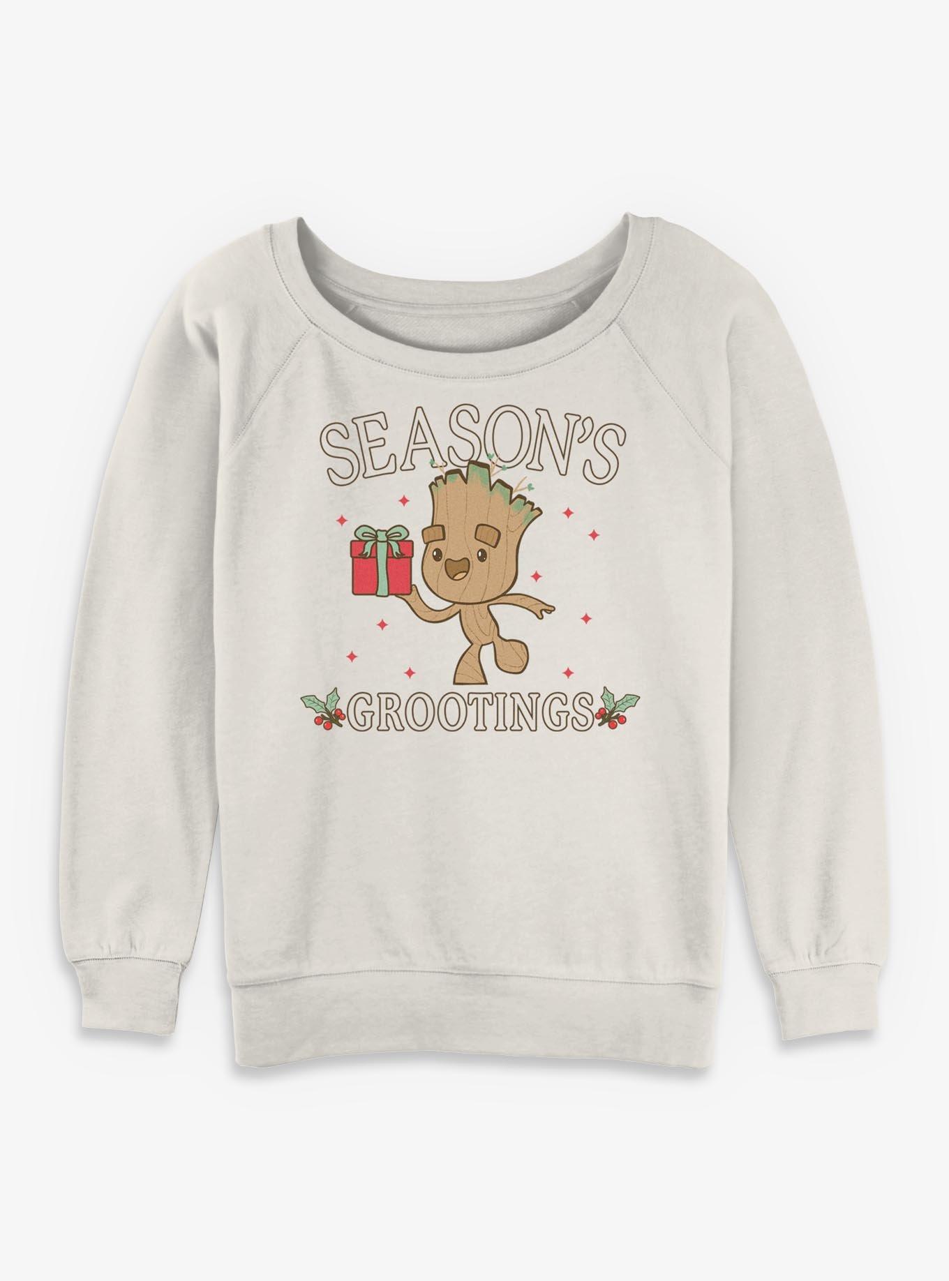 Marvel Groot Tree Season Girls Slouchy Sweatshirt