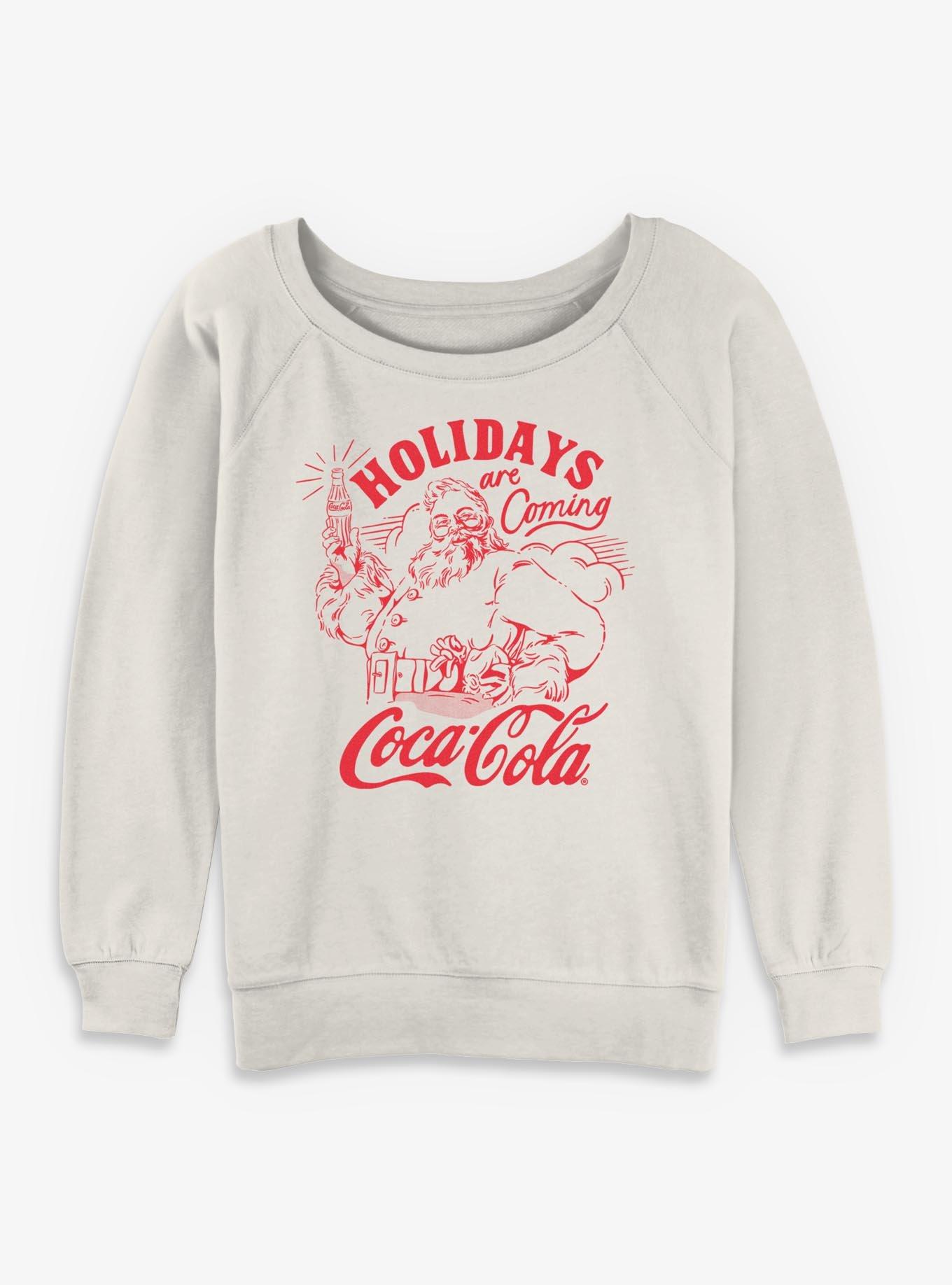 Coca-Cola Holidays Are Coming Santa Girls Slouchy Sweatshirt, , hi-res
